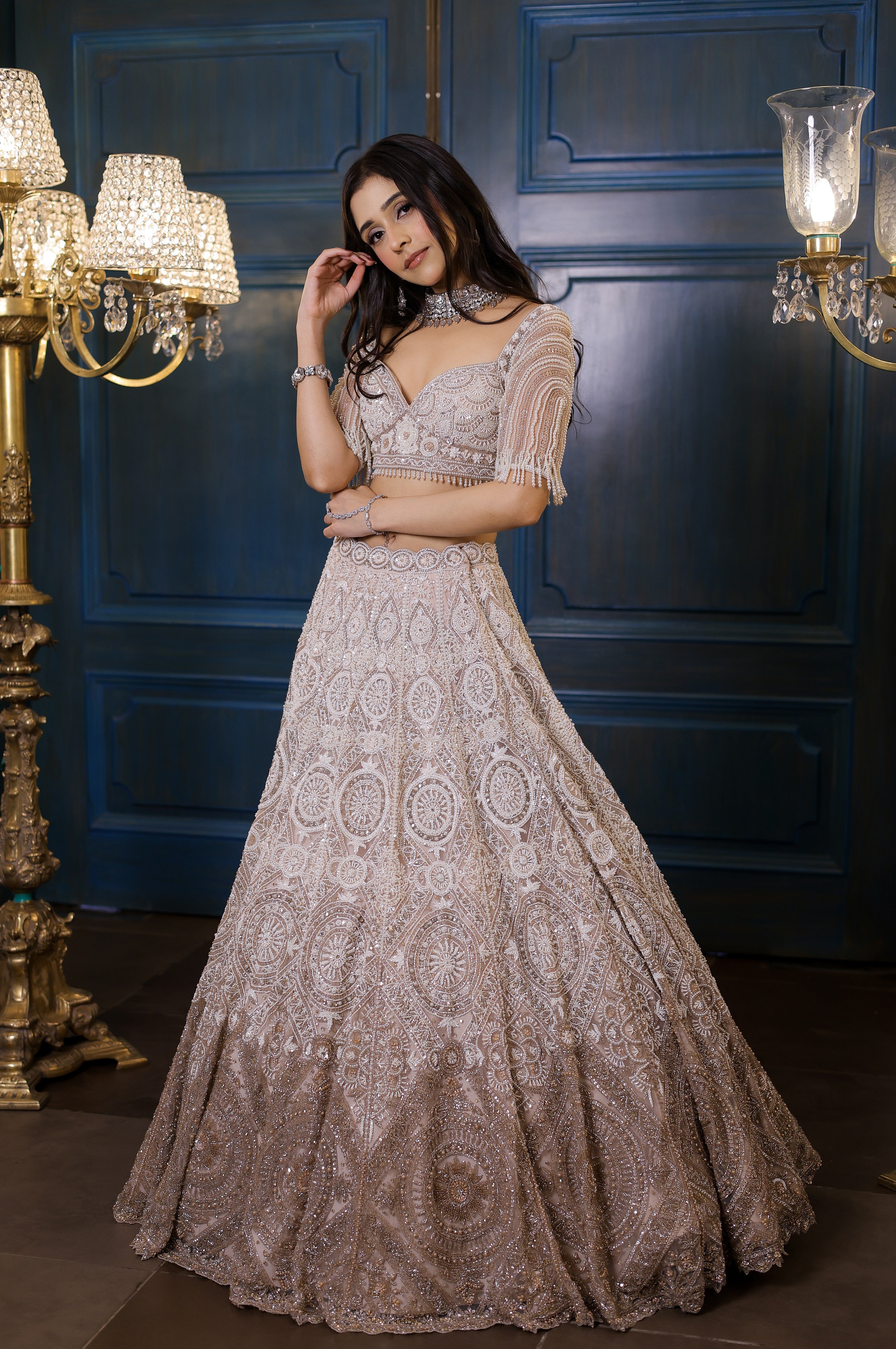 Fiona Ivory & Champagne Lehenga