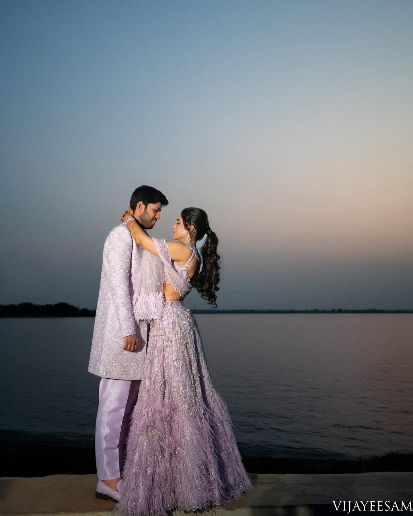 Lana Lilac Feather Lehenga