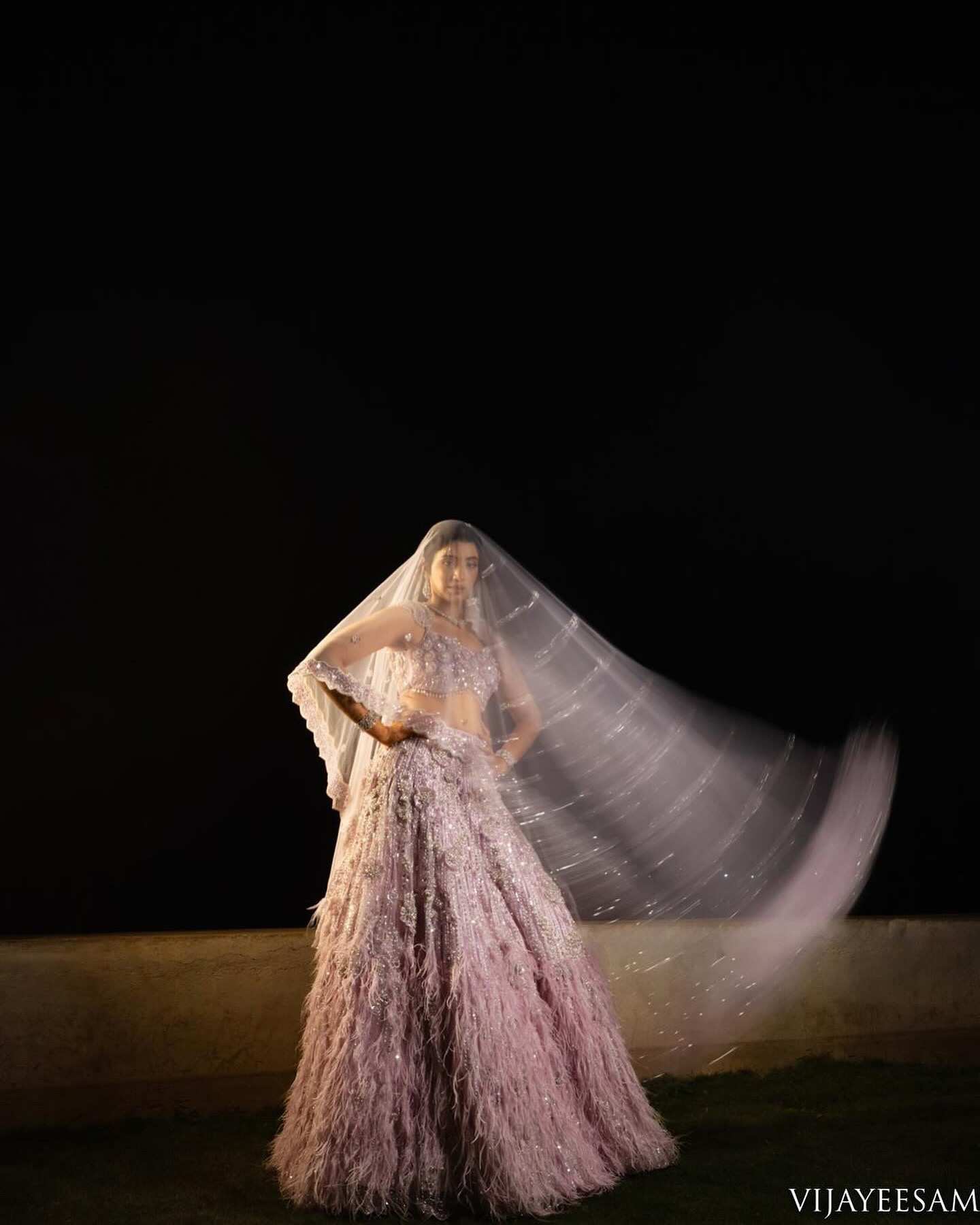 Lana Lilac Feather Lehenga