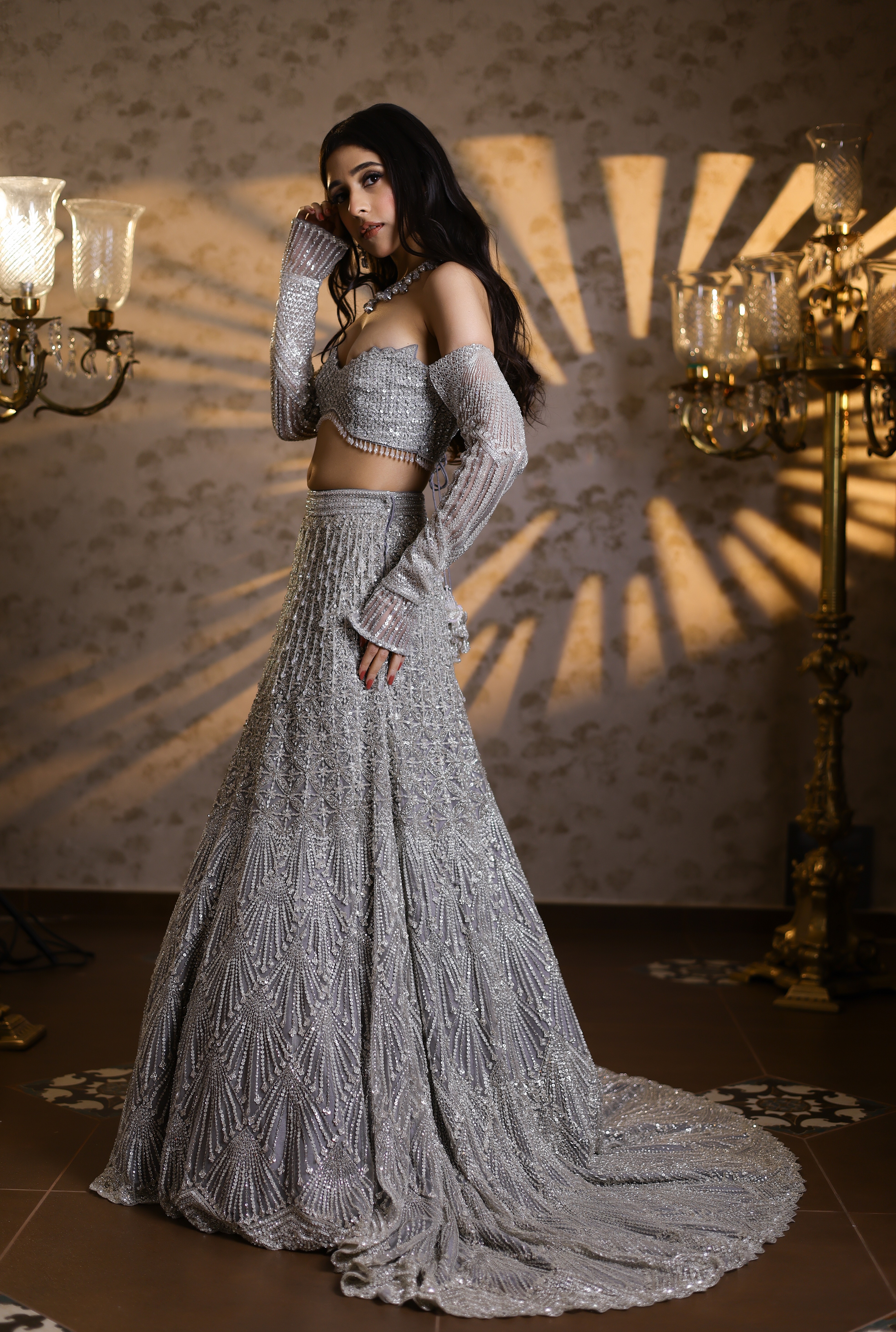 Sienna Silver Lehenga