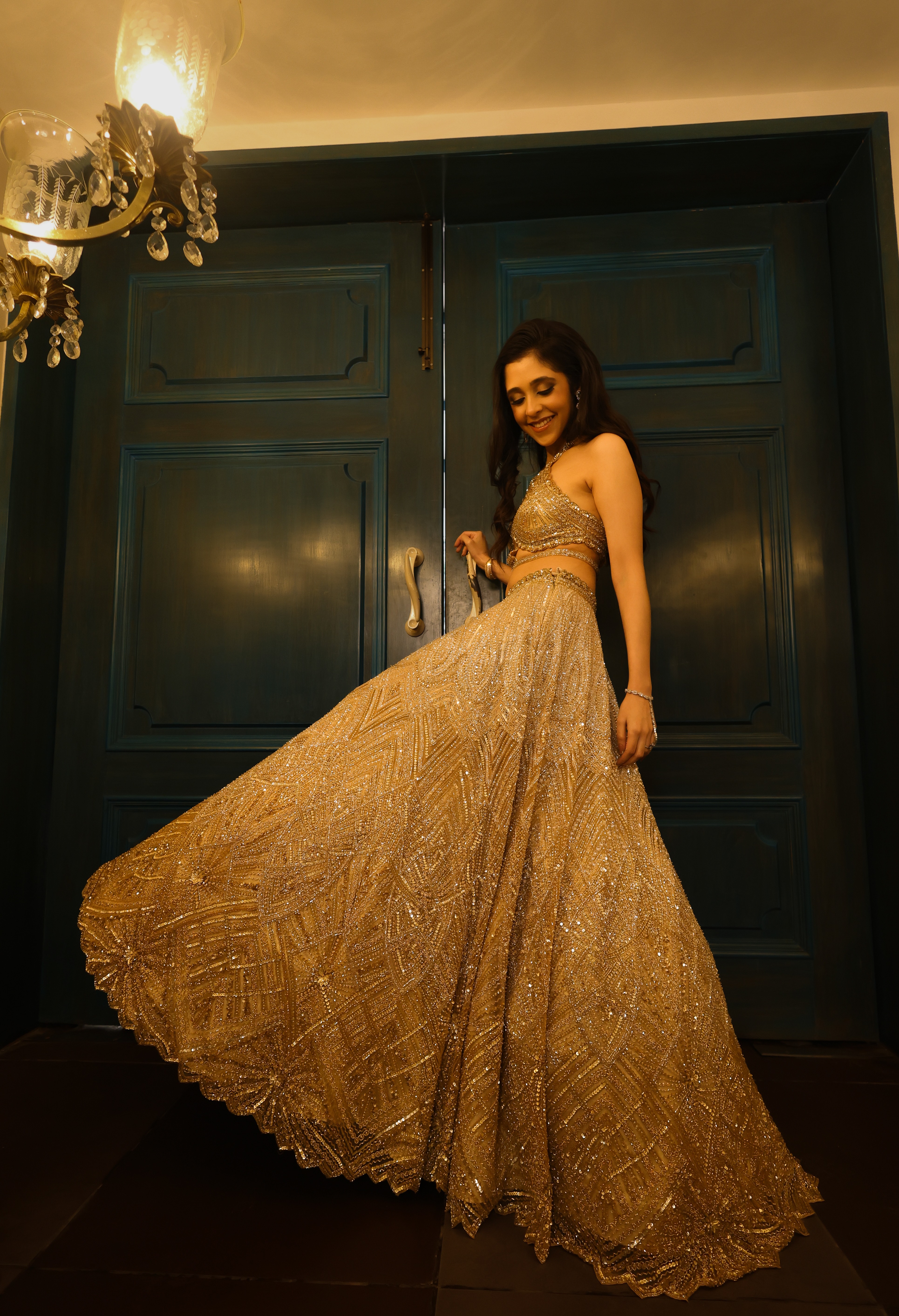 Zara Ombre gold lehenga