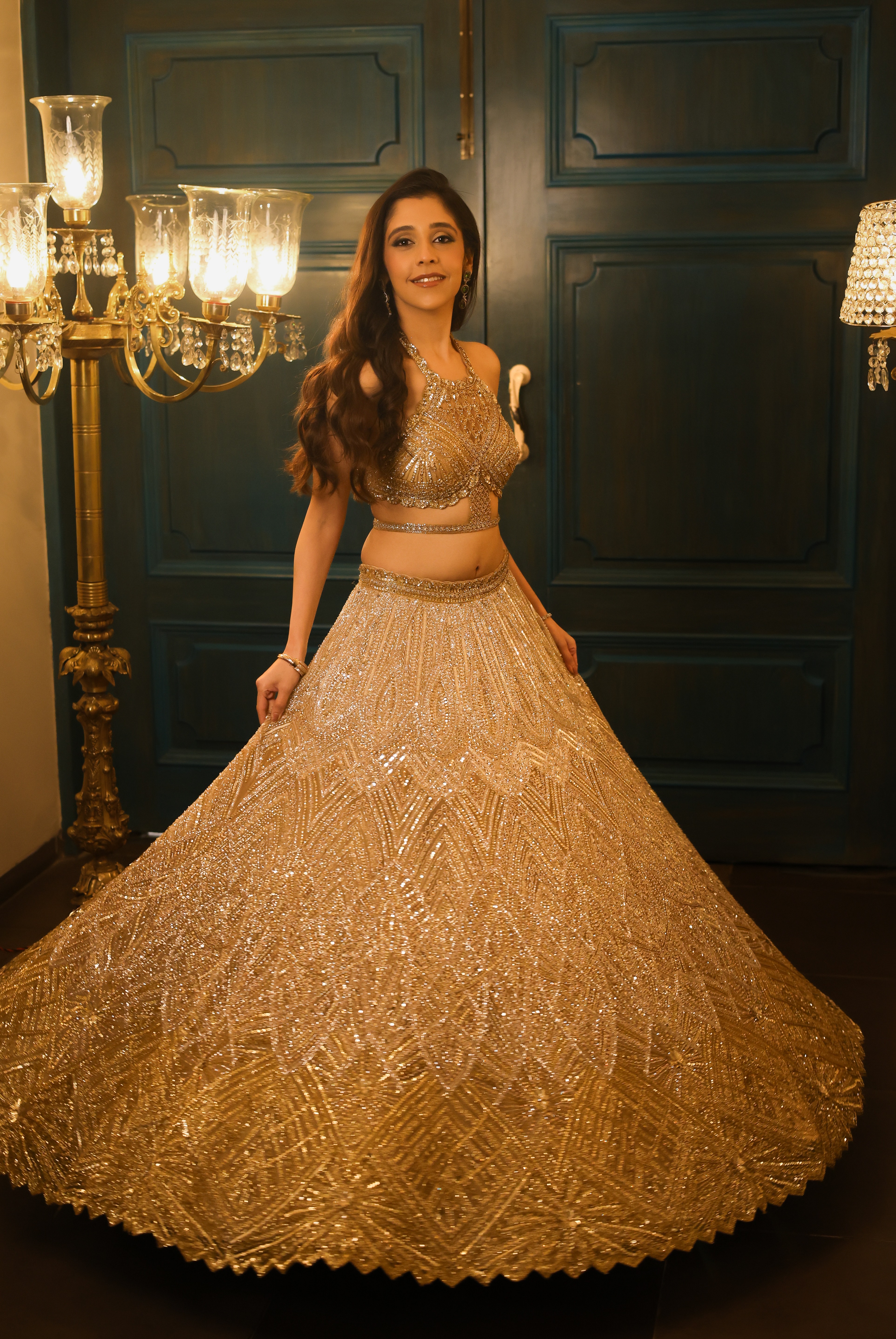 Zara Ombre gold lehenga