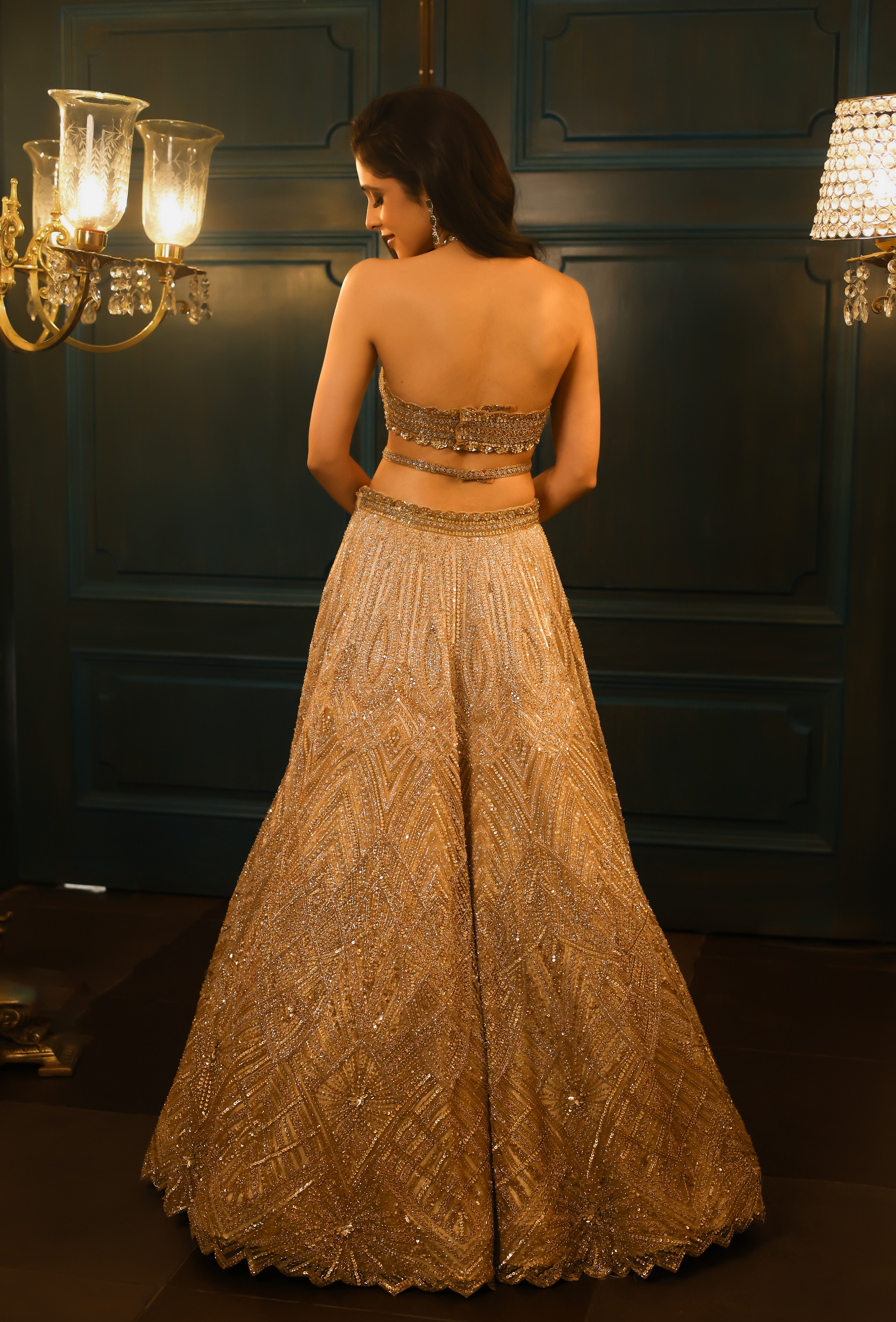 Zara Ombre gold lehenga