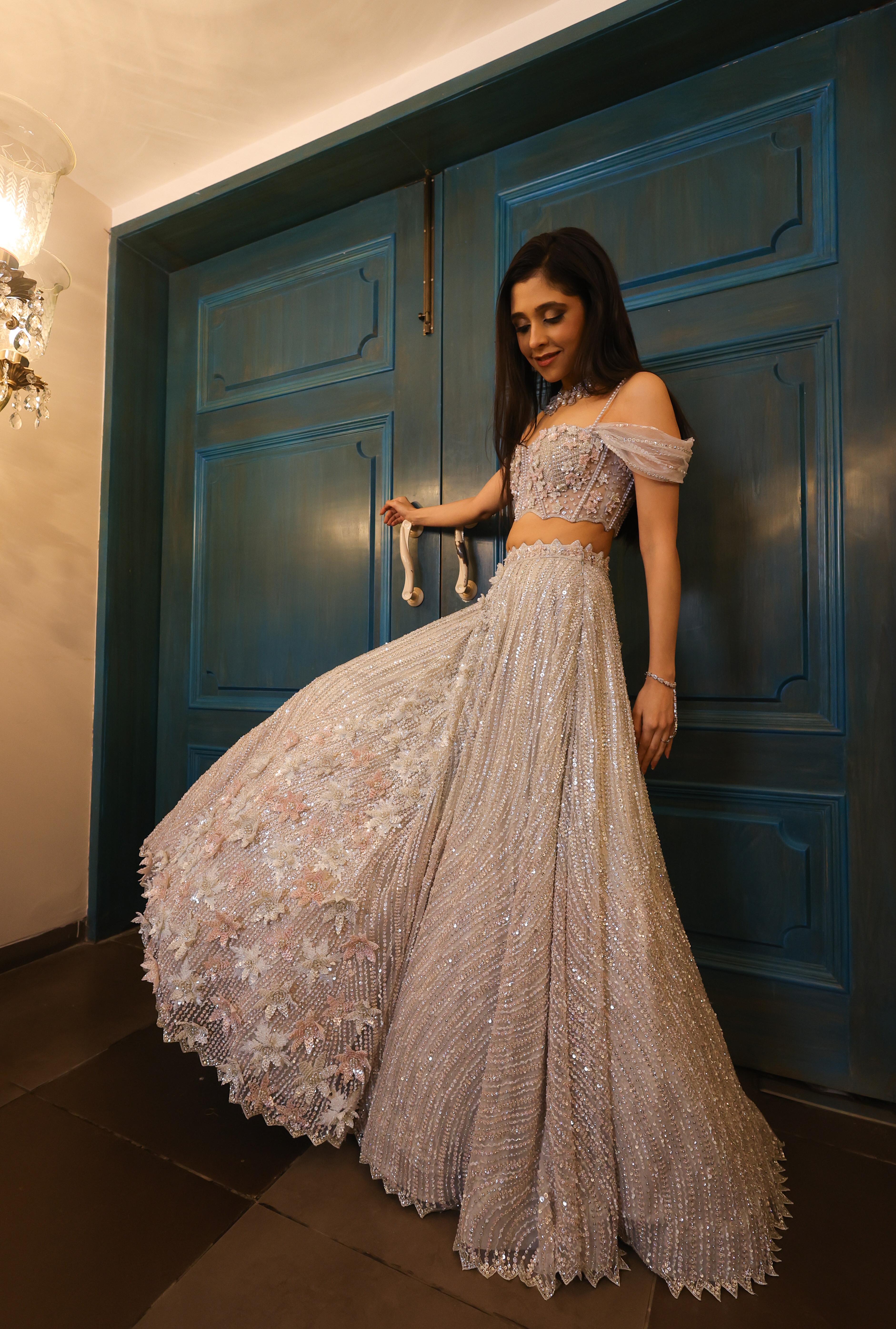 Celeste Powder Blue Lehenga