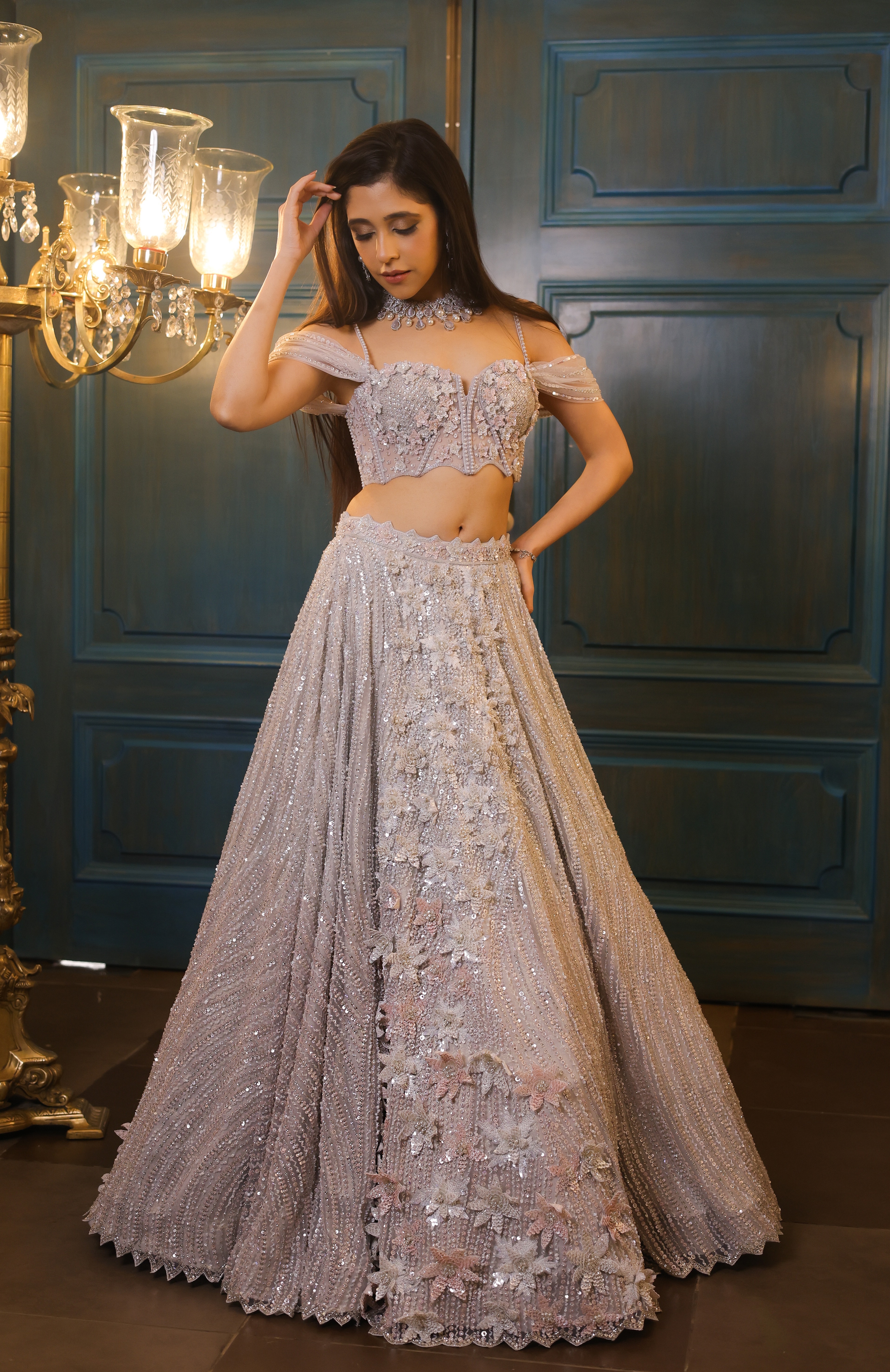 Celeste Powder Blue Lehenga
