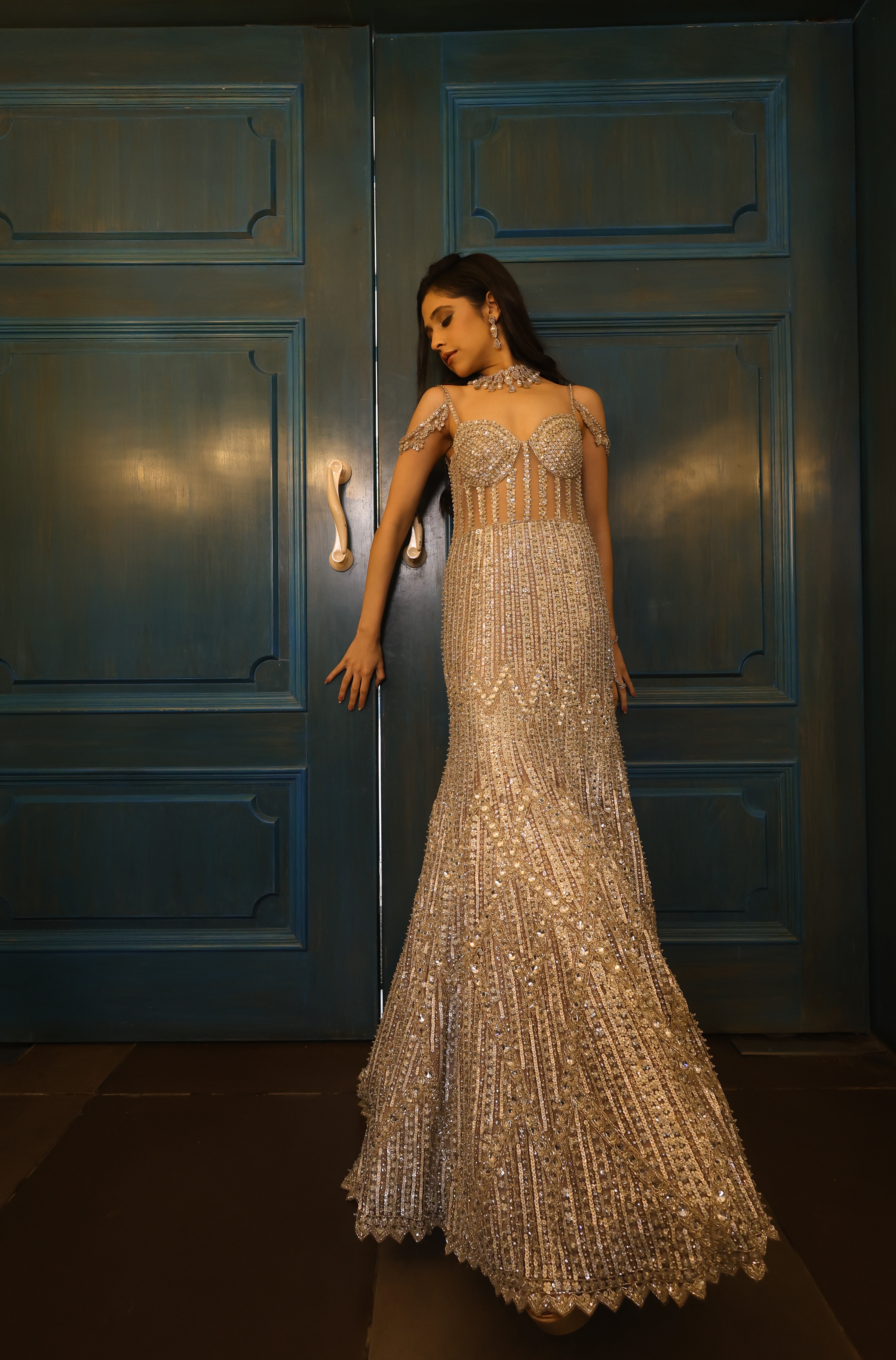 Metallic Fitted Gown