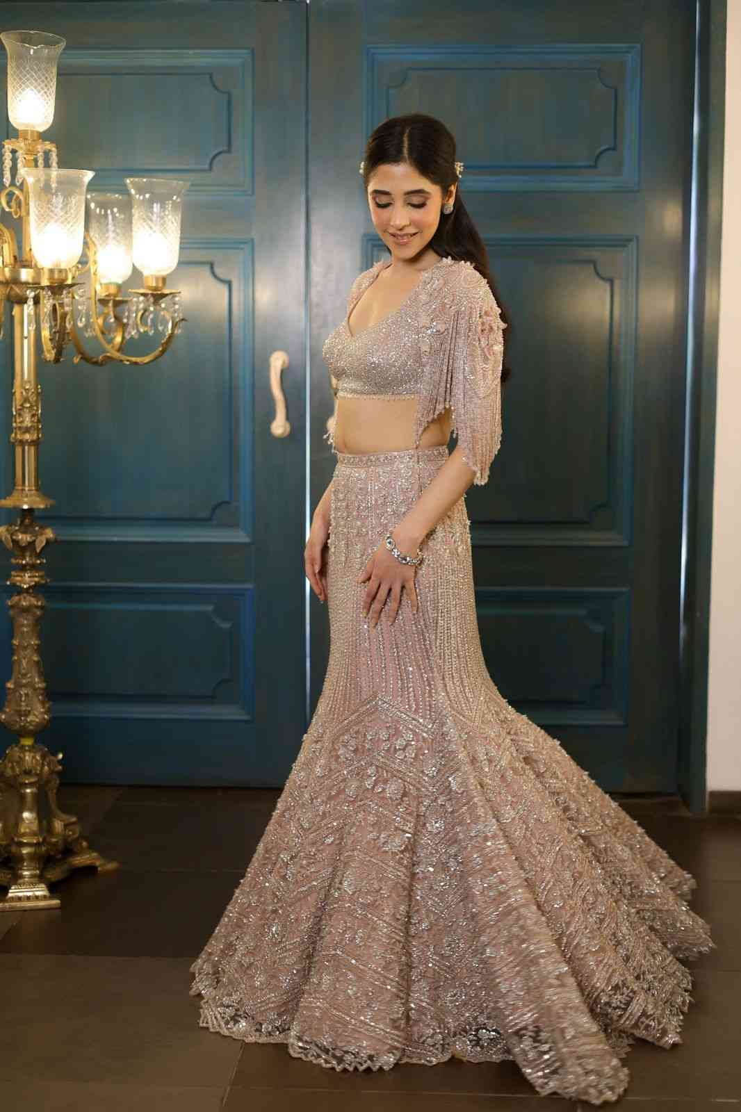 Powder Pink Fishcut Lehenga