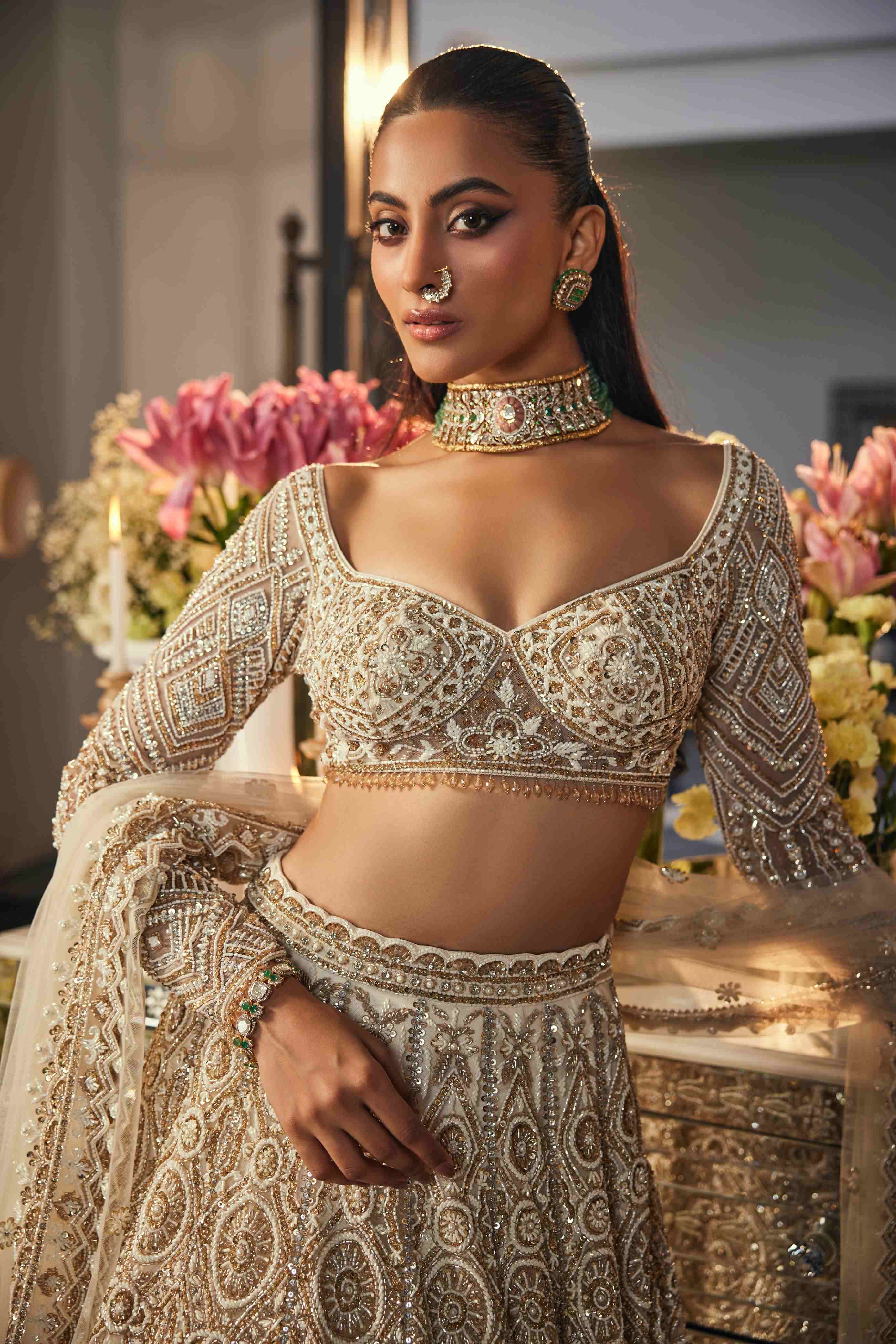 Ivory & gold lehenga