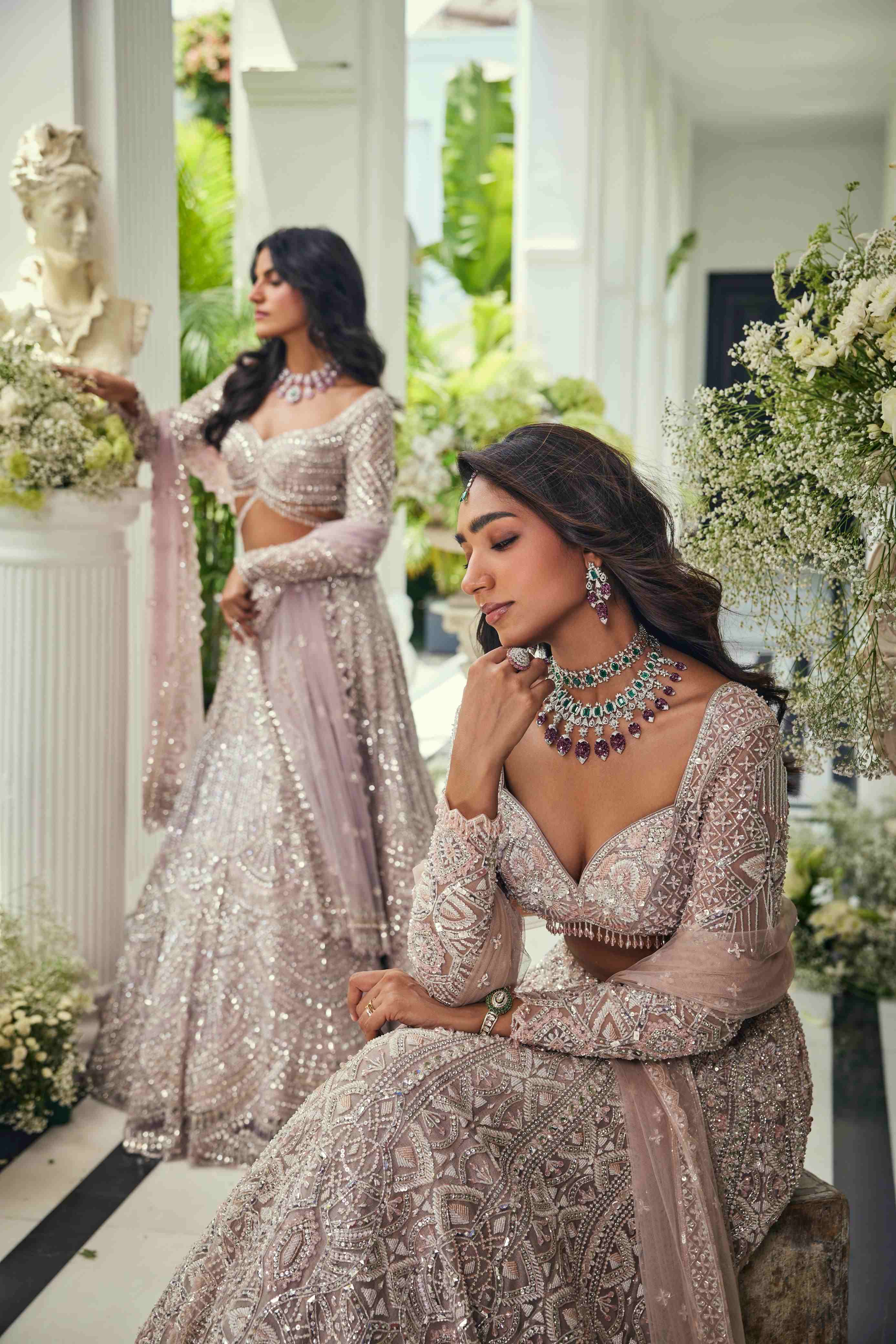 Iris Pink Crystal Lehenga