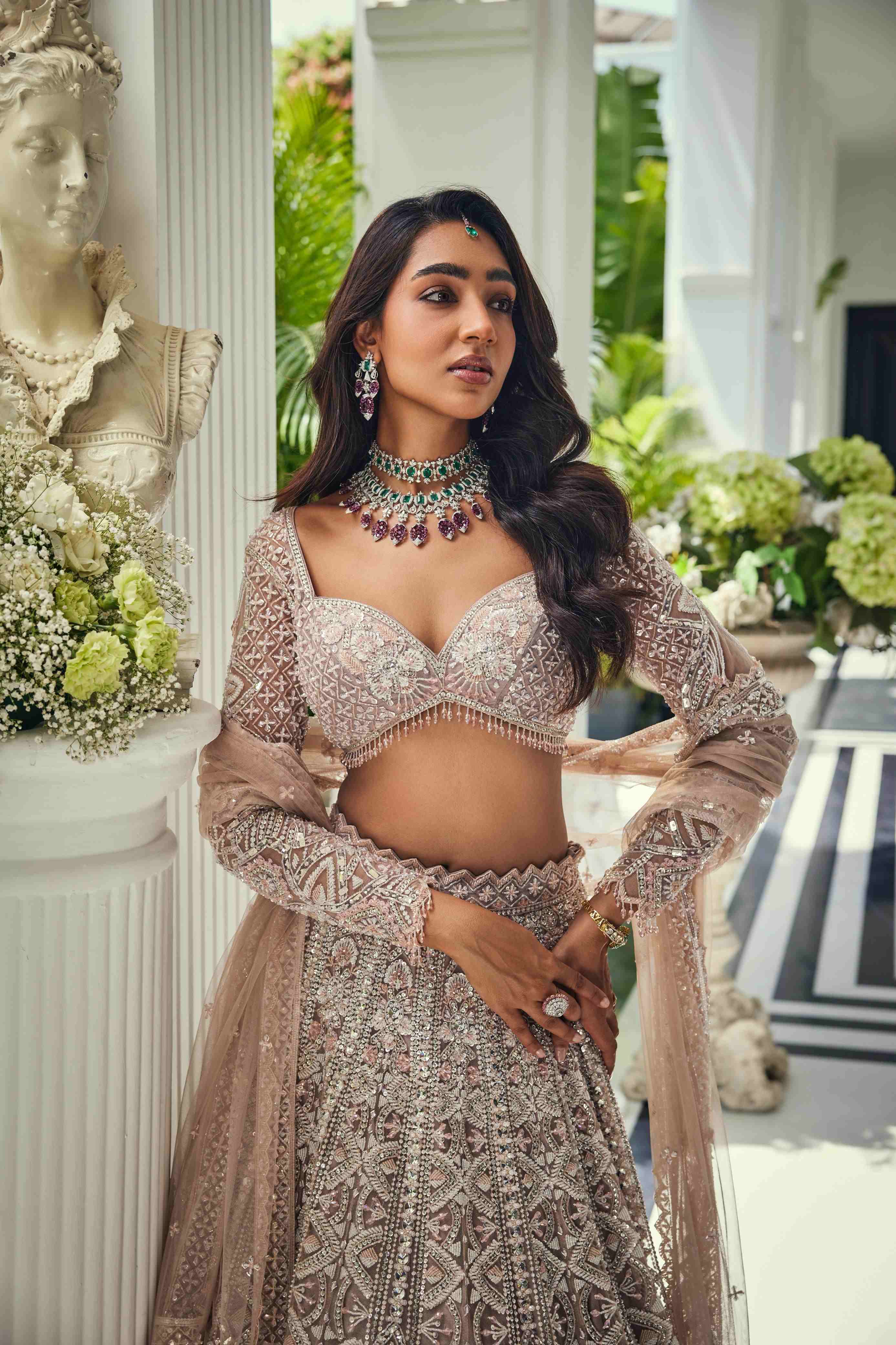 Iris Pink Crystal Lehenga