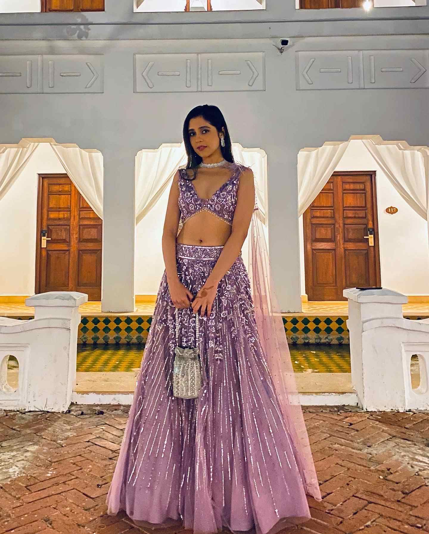 Lavender Floral Lehenga