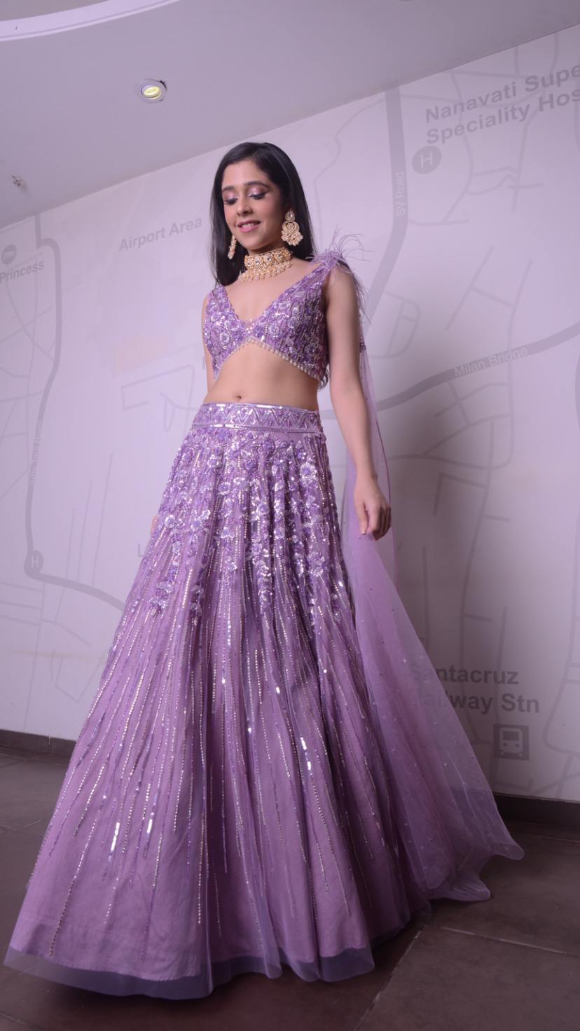 Lavender Floral Lehenga