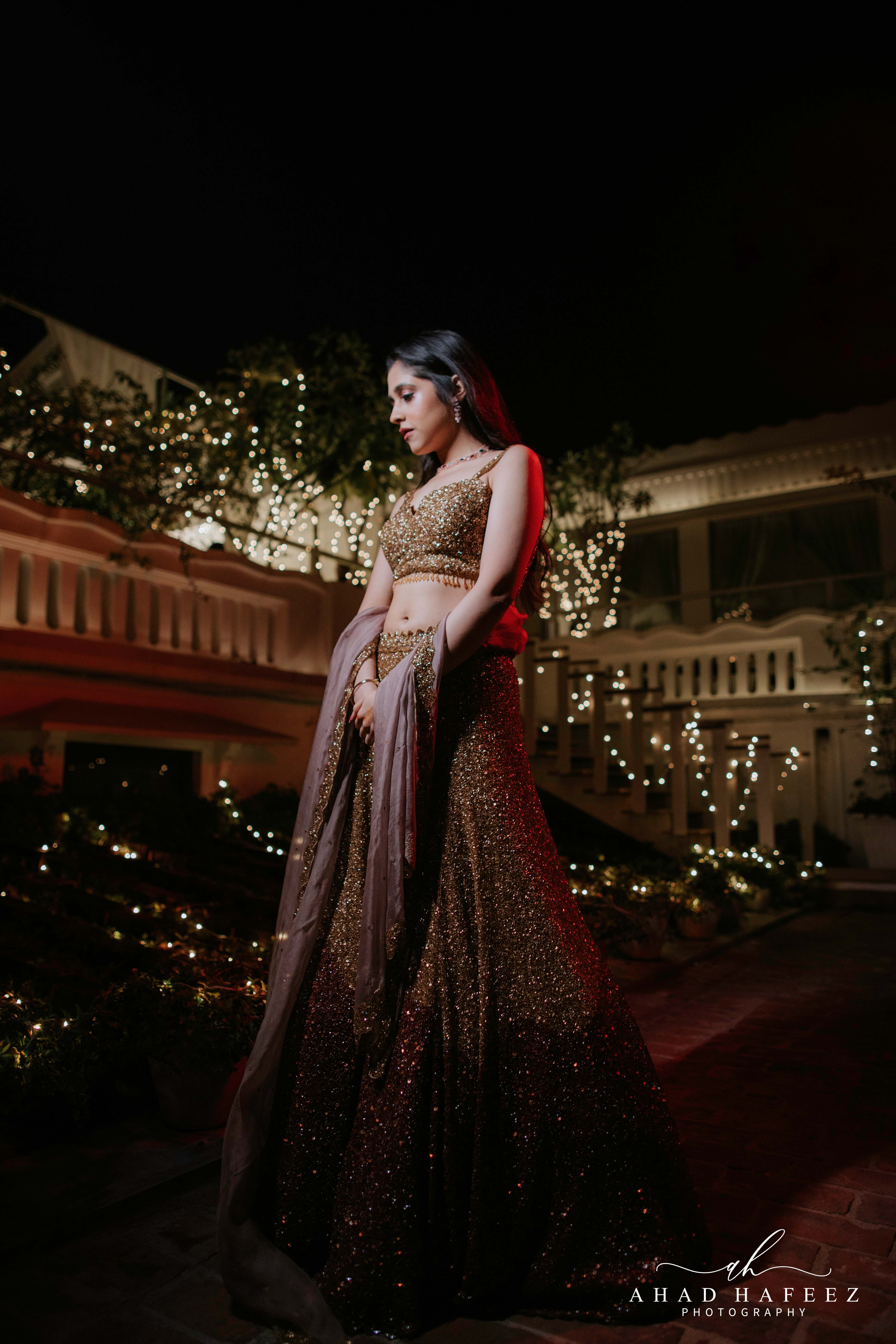 Gold Sequin Lehenga Set