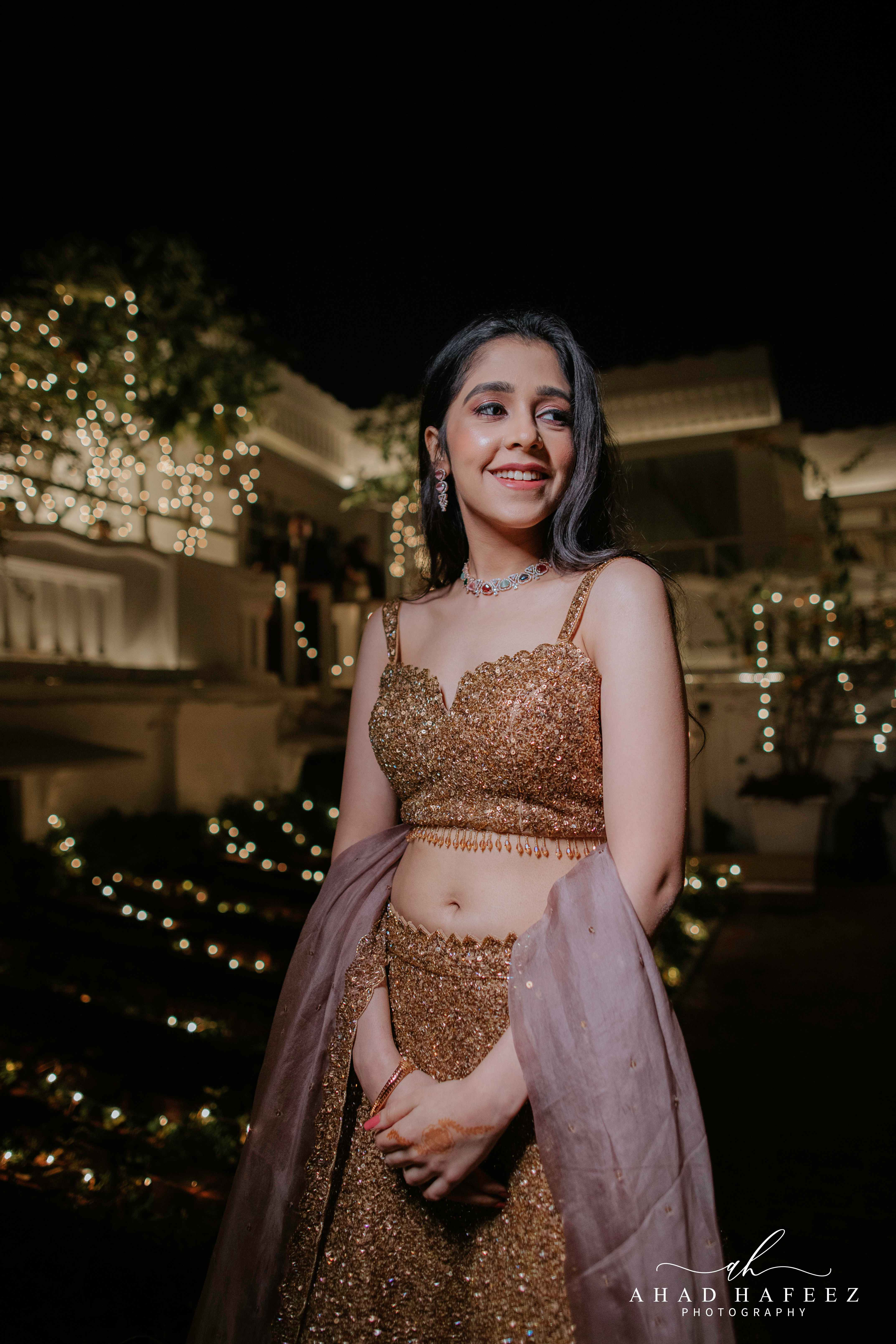 Gold Sequin Lehenga Set