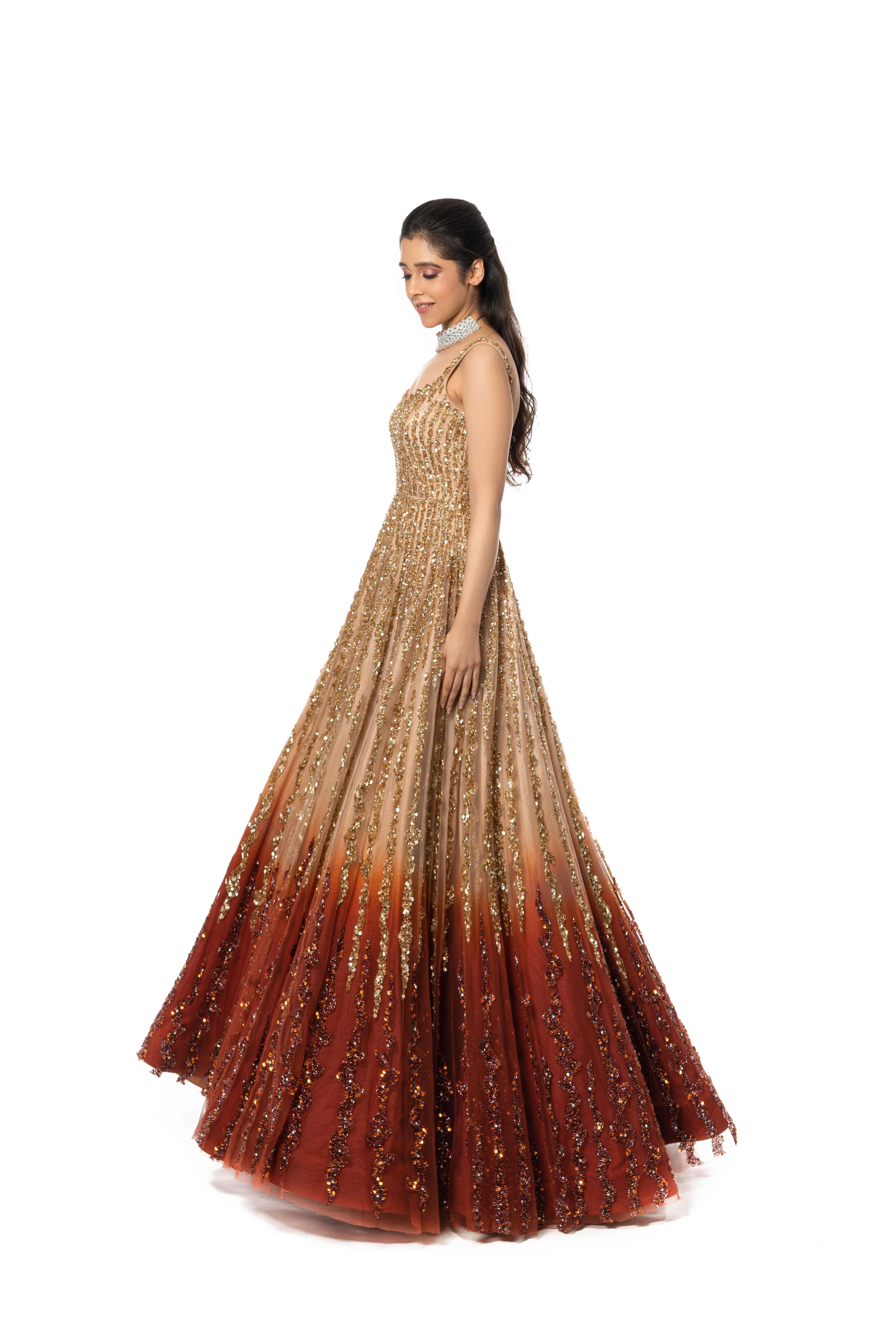 Copper Gold Gown isabydollywahal
