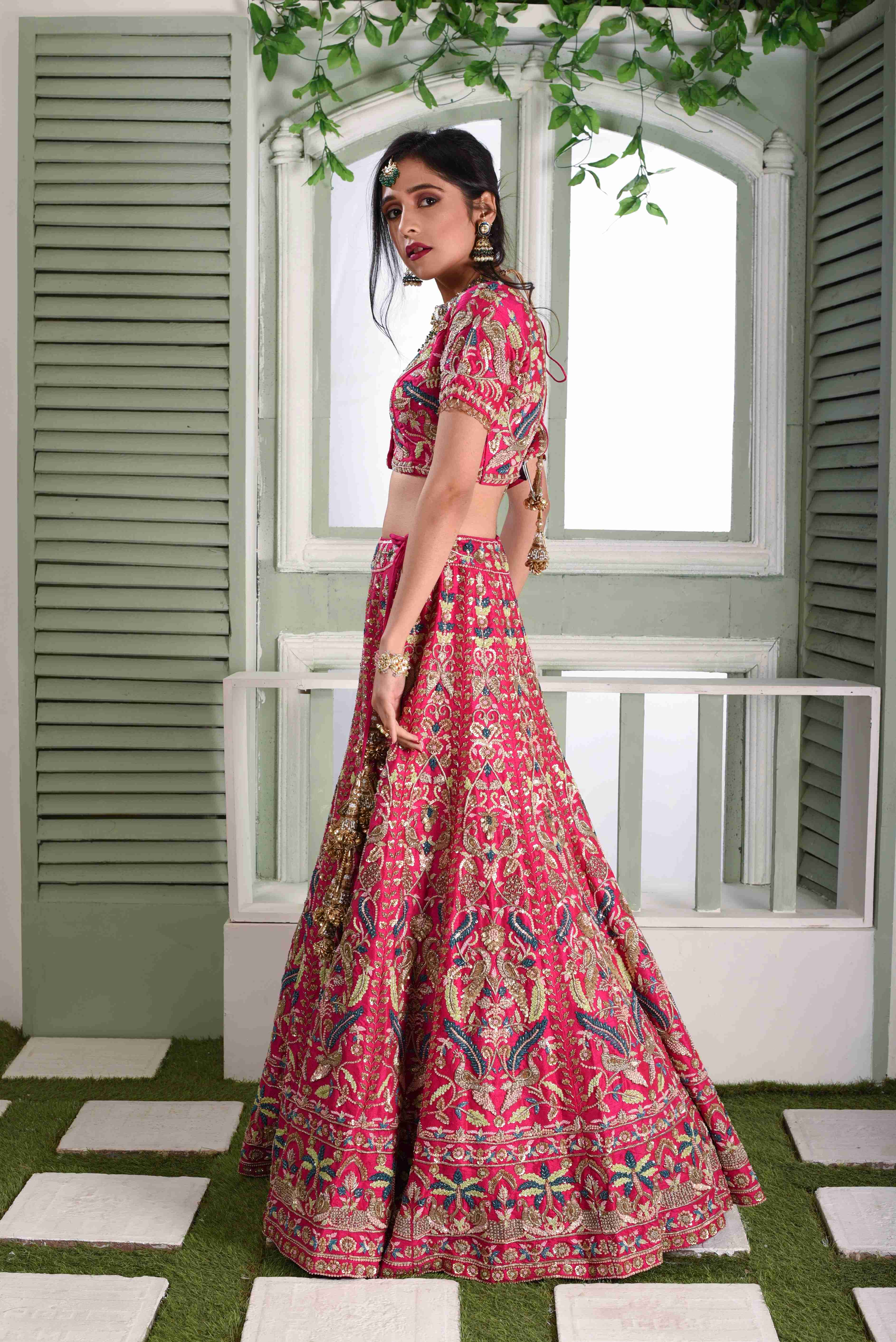 Fuschia Pink Bridal Lehenga