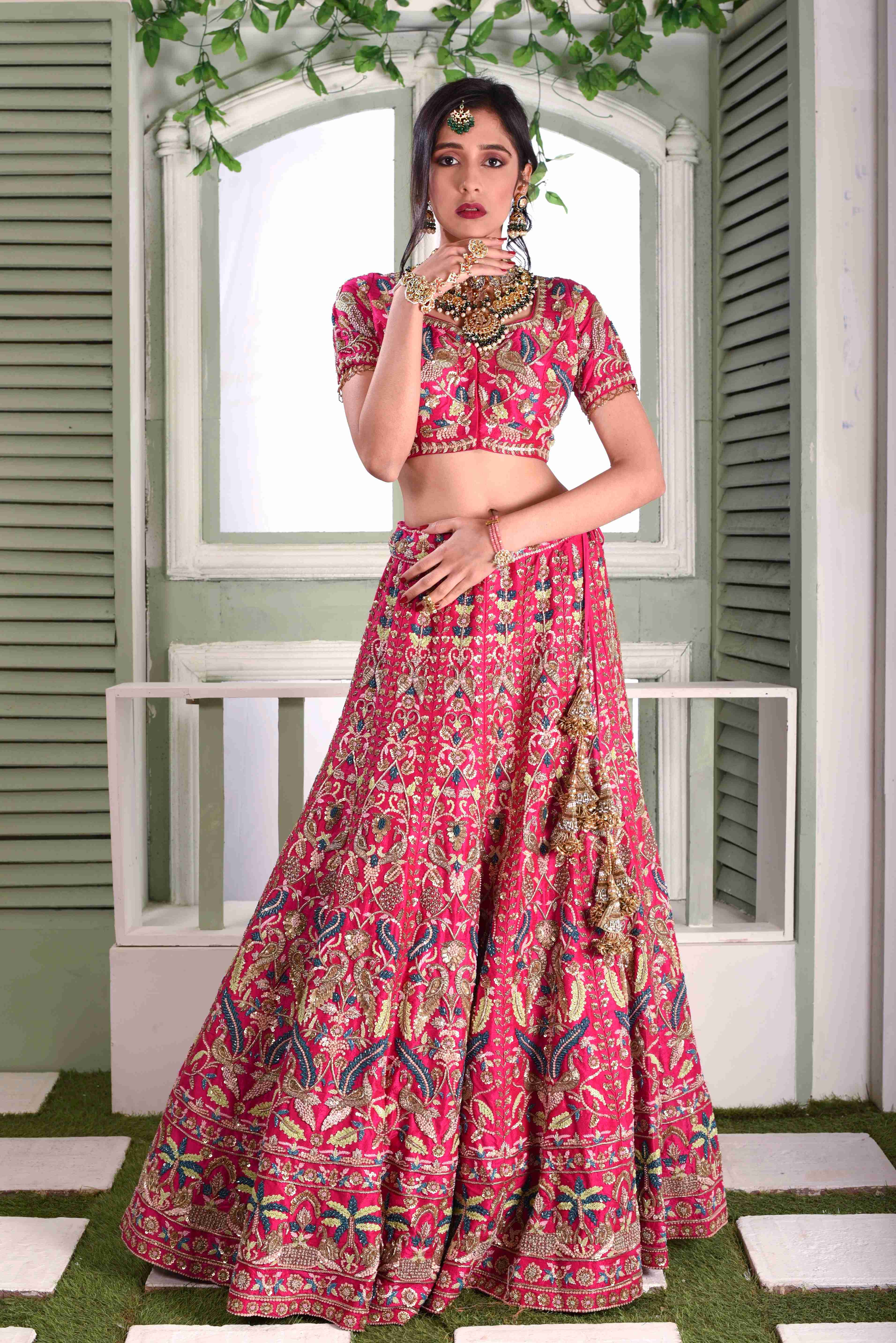 Fuschia Pink Bridal Lehenga