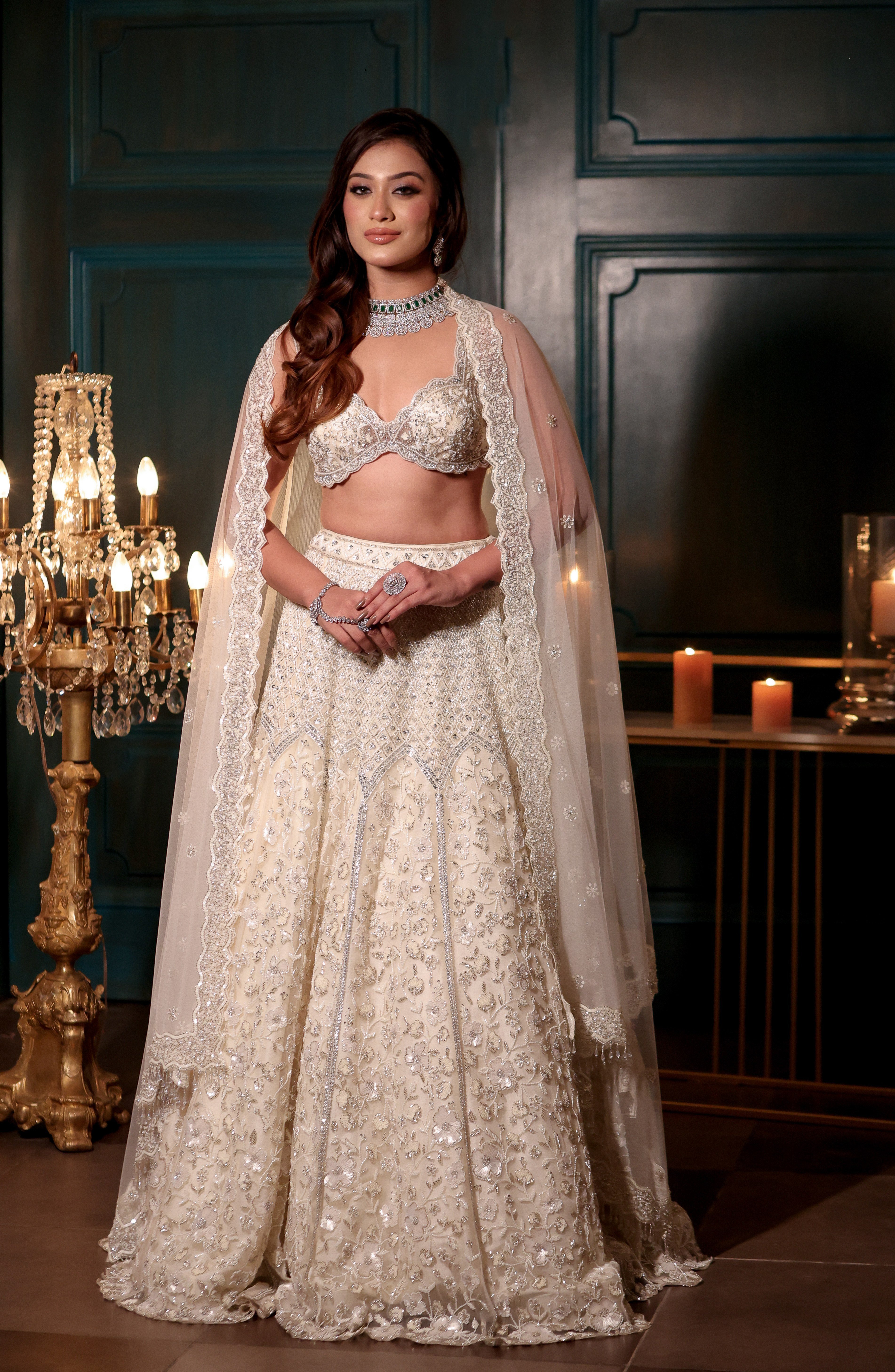 Ivory Floral Lehenga