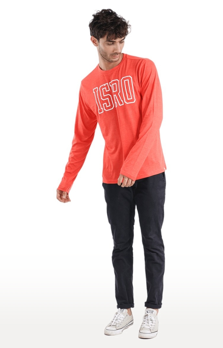 Unisex ISRO Bold Long Sleeve Tri-Blend T-Shirt in Red