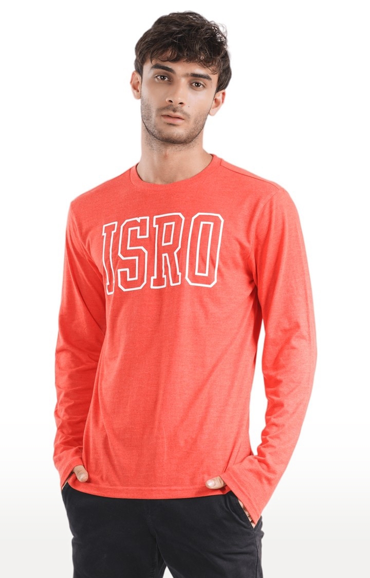 1947IND | Unisex ISRO Bold Long Sleeve Tri-Blend T-Shirt in Red