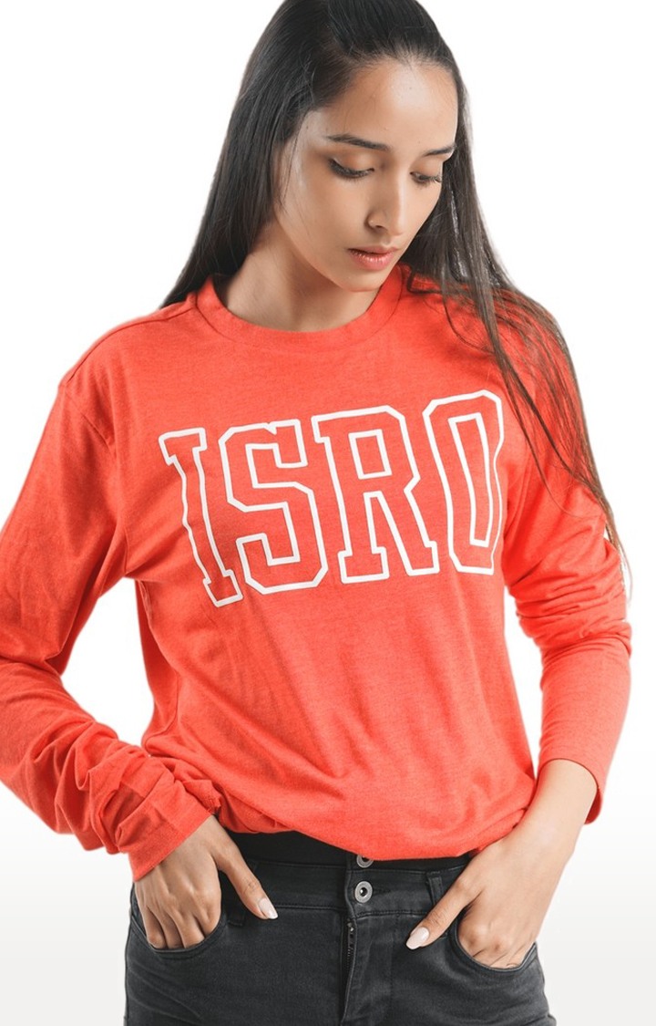 Unisex ISRO Bold Long Sleeve Tri-Blend T-Shirt in Red