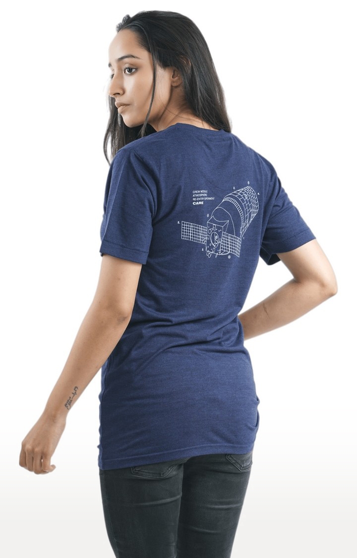 Unisex ISRO CARE Mission Tri-Blend T-Shirt in Navy