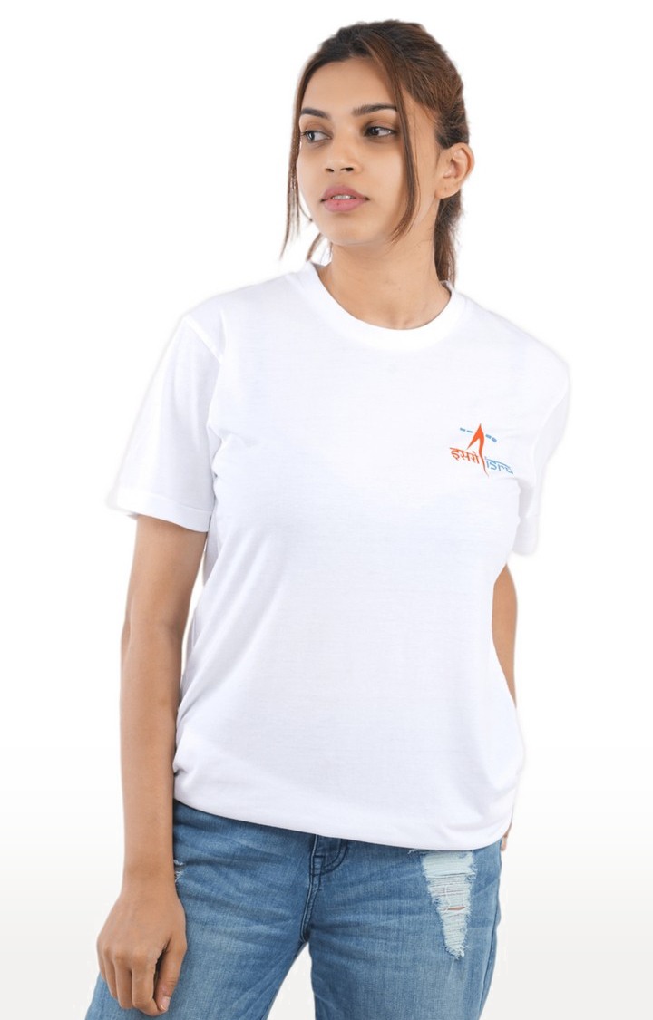 Unisex ISRO Logo Tri-Blend T-Shirt in White