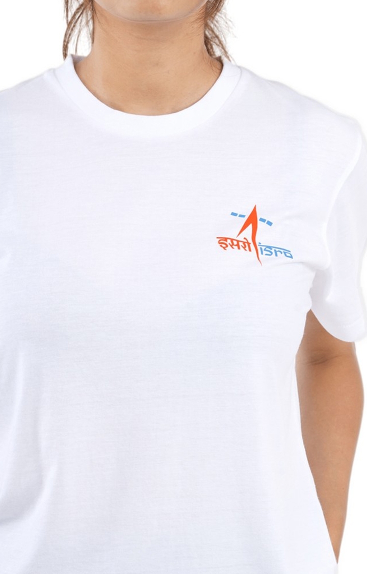 Unisex ISRO Logo Tri-Blend T-Shirt in White
