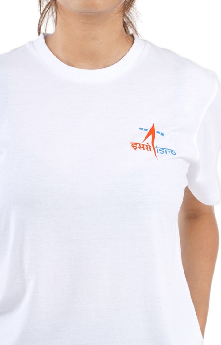 Unisex ISRO Logo Tri-Blend T-Shirt in White