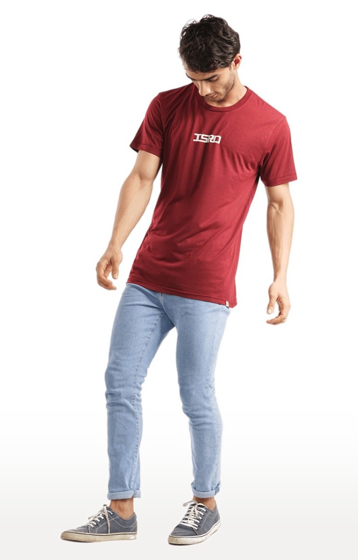 Unisex ISRO Block design Tri-Blend T-Shirt in Wine
