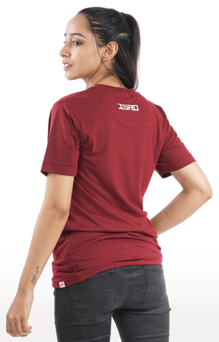Unisex ISRO Block design Tri-Blend T-Shirt in Wine