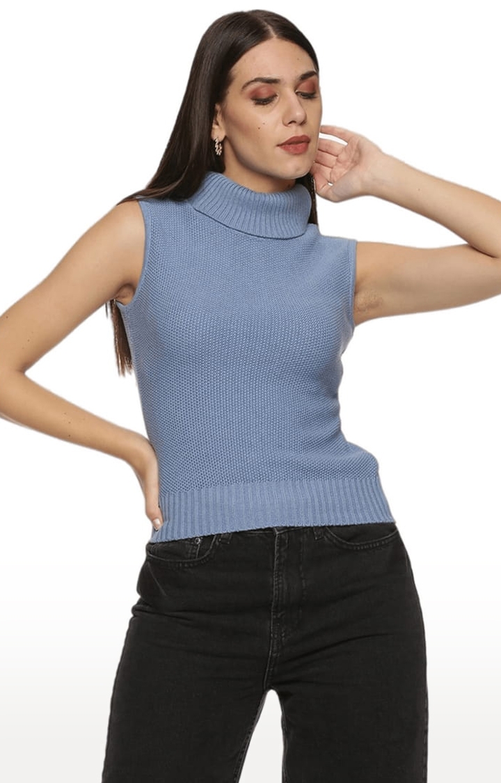ISU | Women's Blue Acrylic Solid Sweater 0