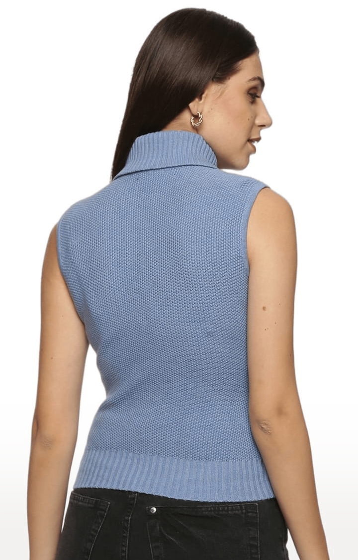 ISU | Women's Blue Acrylic Solid Sweater 2