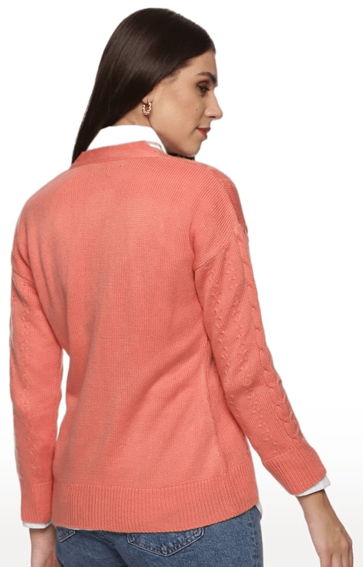ISU | Women's Pink Acrylic Solid Sweater 2