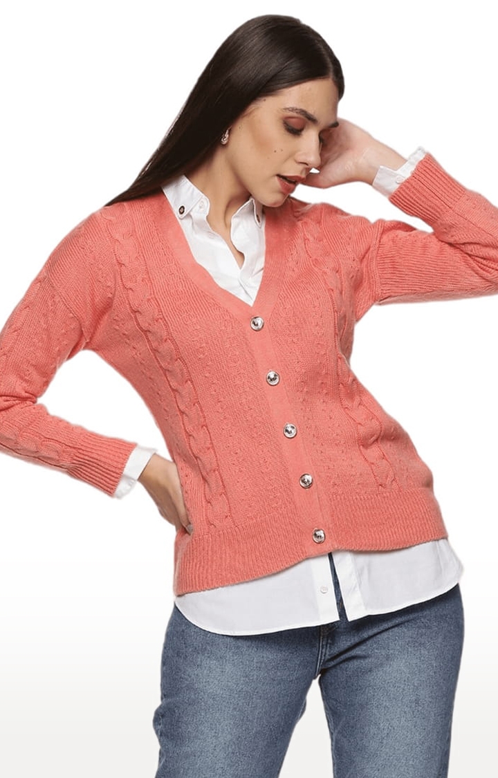 ISU | Women's Pink Acrylic Solid Sweater 0