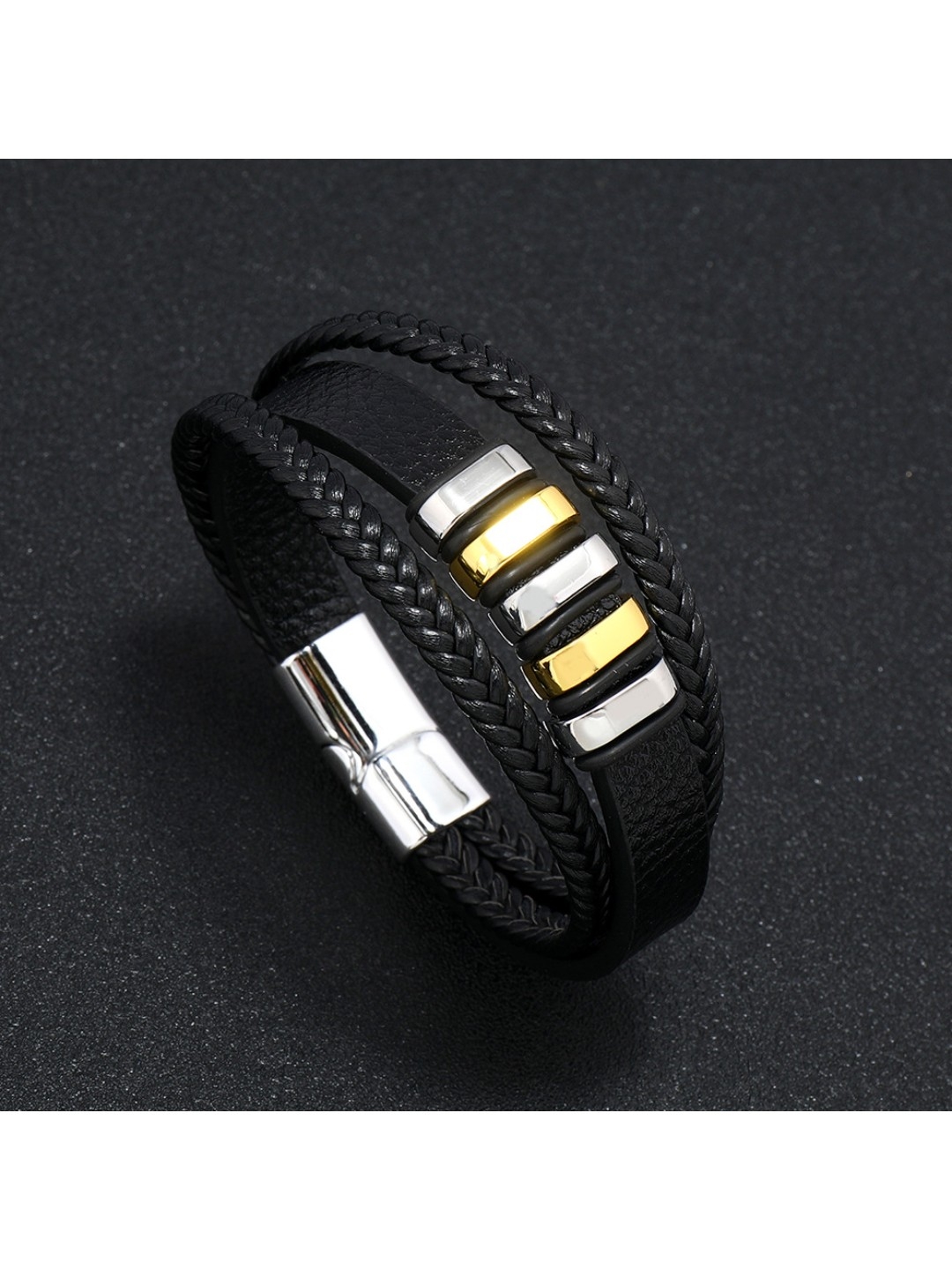 Urban Nomad Leather Band- Gold Silver