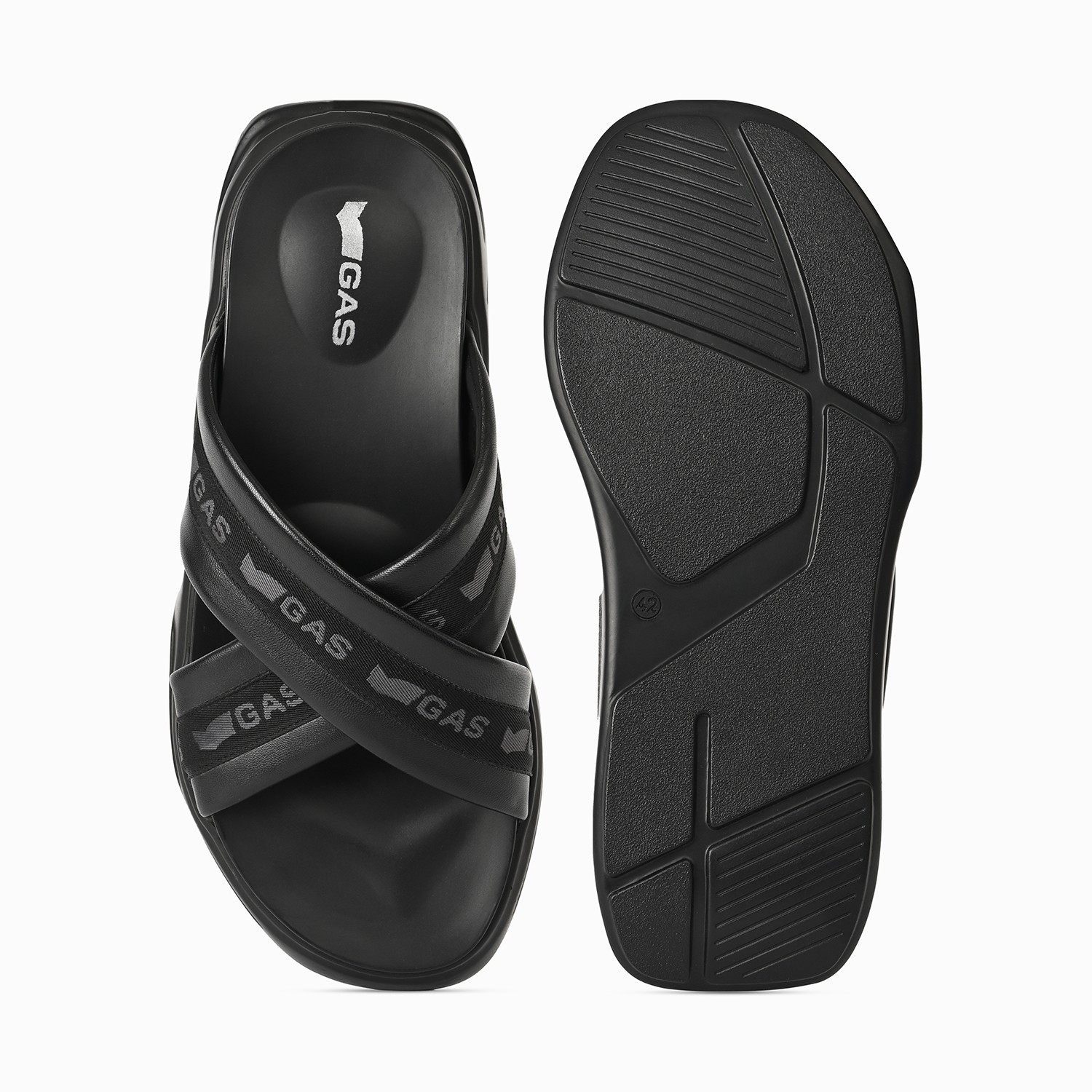 Men Furbo Black Sandals