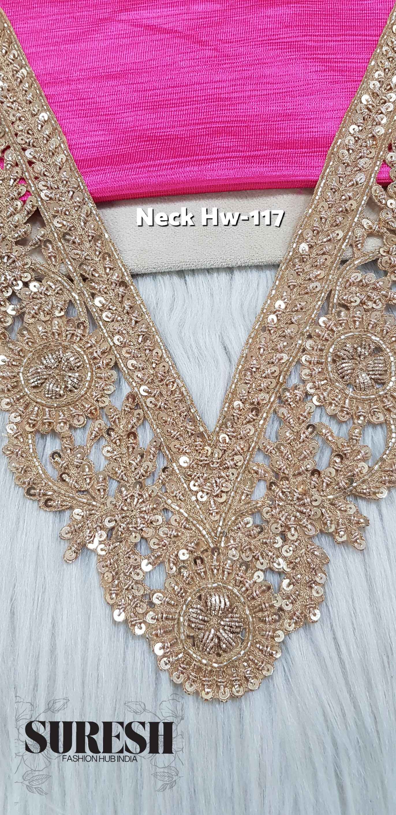 Regal Zardosi Floral Neck – Mj-117