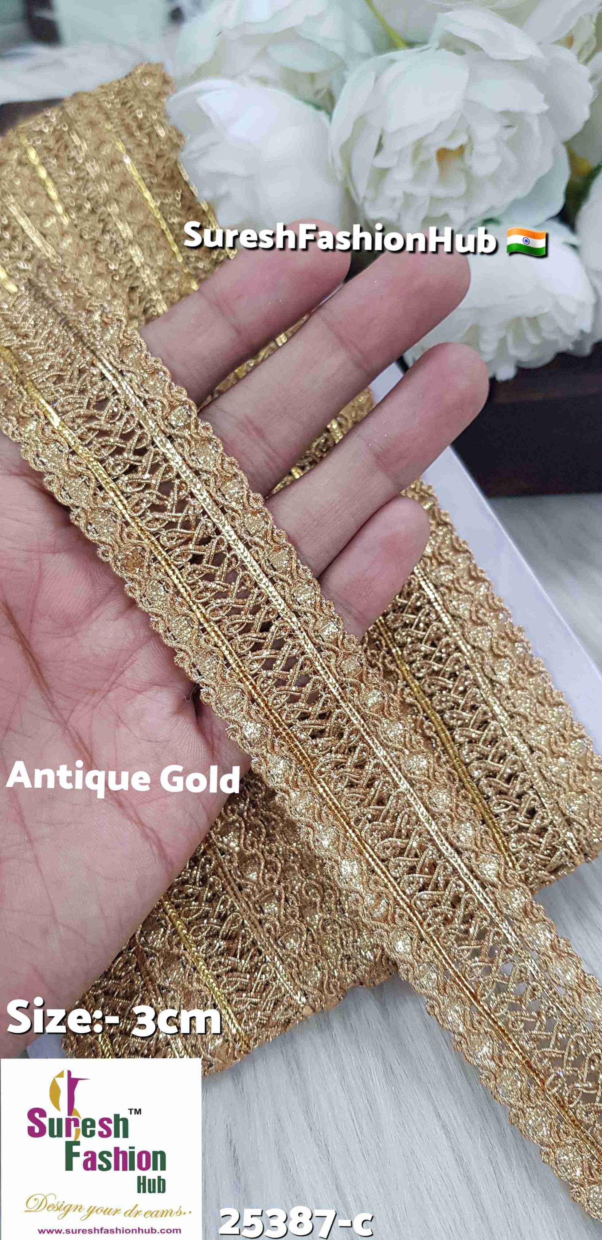 Here are some SEO-optimized ALT text suggestions for your lace products: 1. "Luxurious Pearl Shade Jhalar Lace - Glitter Embellished Trim" 2. "Machine-Made Scalloped Lace - Elegant Border for Sarees" 3. "Gota and Zari Lace for Sarees - Traditional Ethnic Embellishment" 4. "Decorative Jhalar Lace with Glitter Dori - Fe