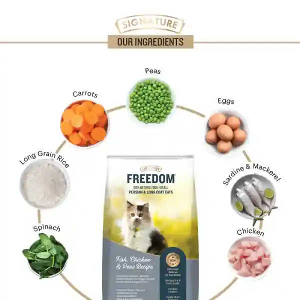 Freedom 100% Natural food for Persian cat Long Coat Dry Cat Food - 1.2 Kg
