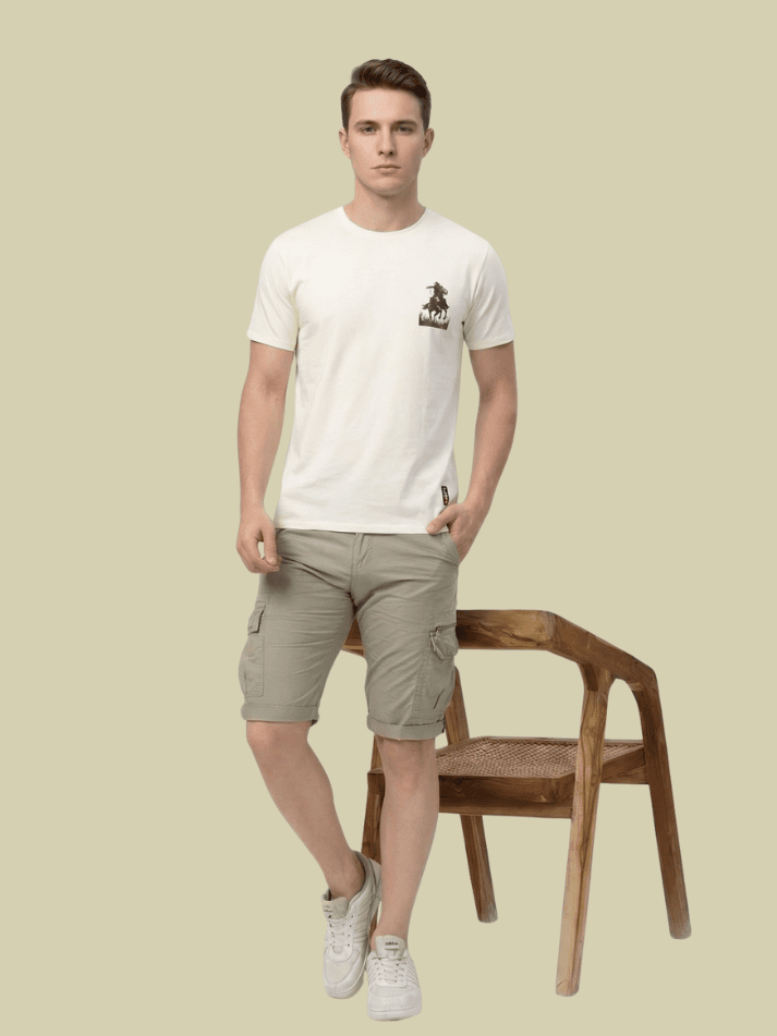 Albion Men’s Premium Graphic Print Off-White Casual T-Shirt – Stylish Streetwear Tee
