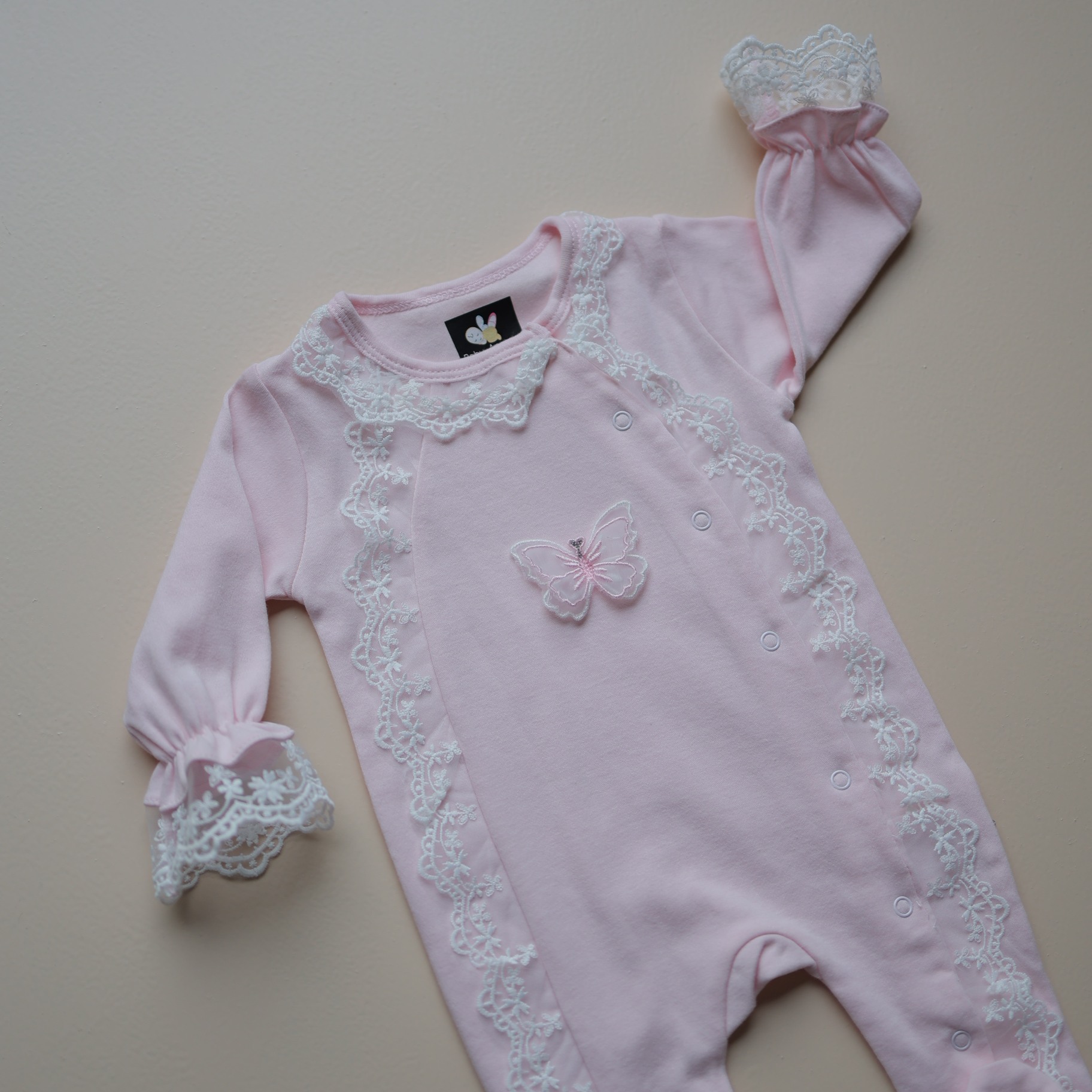 Rose Petal Butterfly Baby Romper