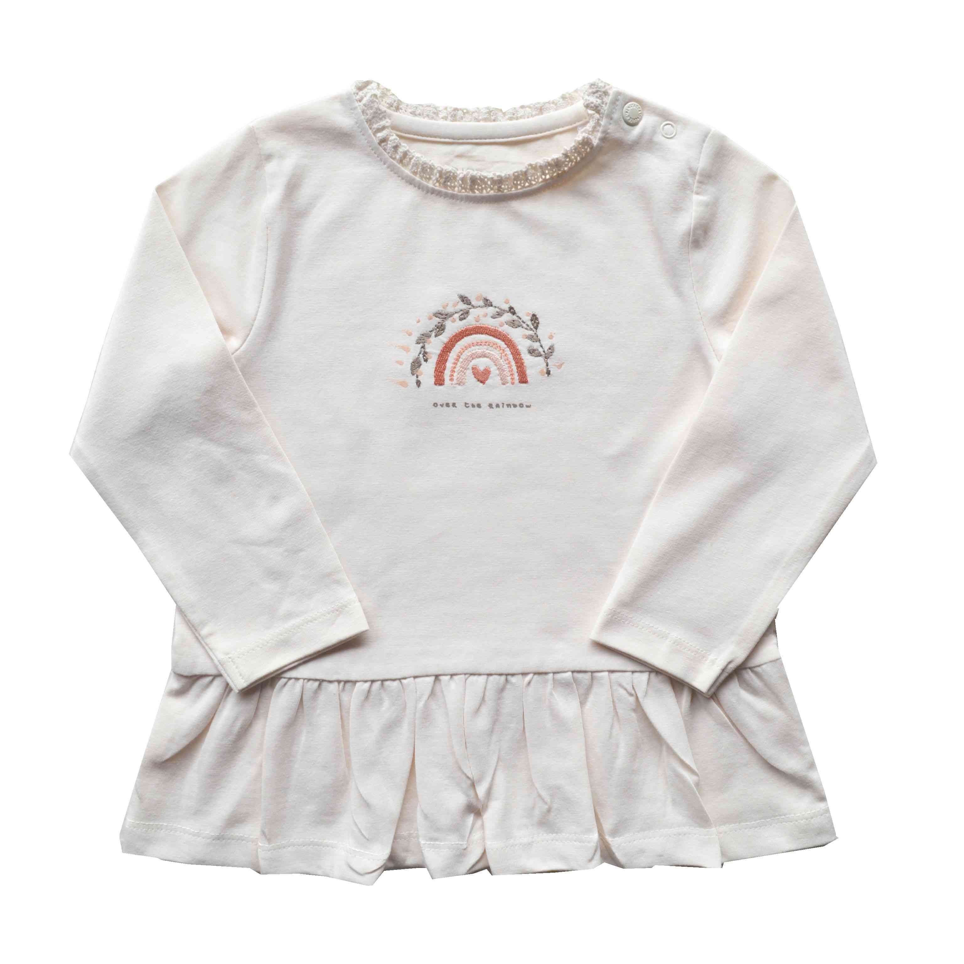 Baby Girls Top with full sleeves;Color-Cream