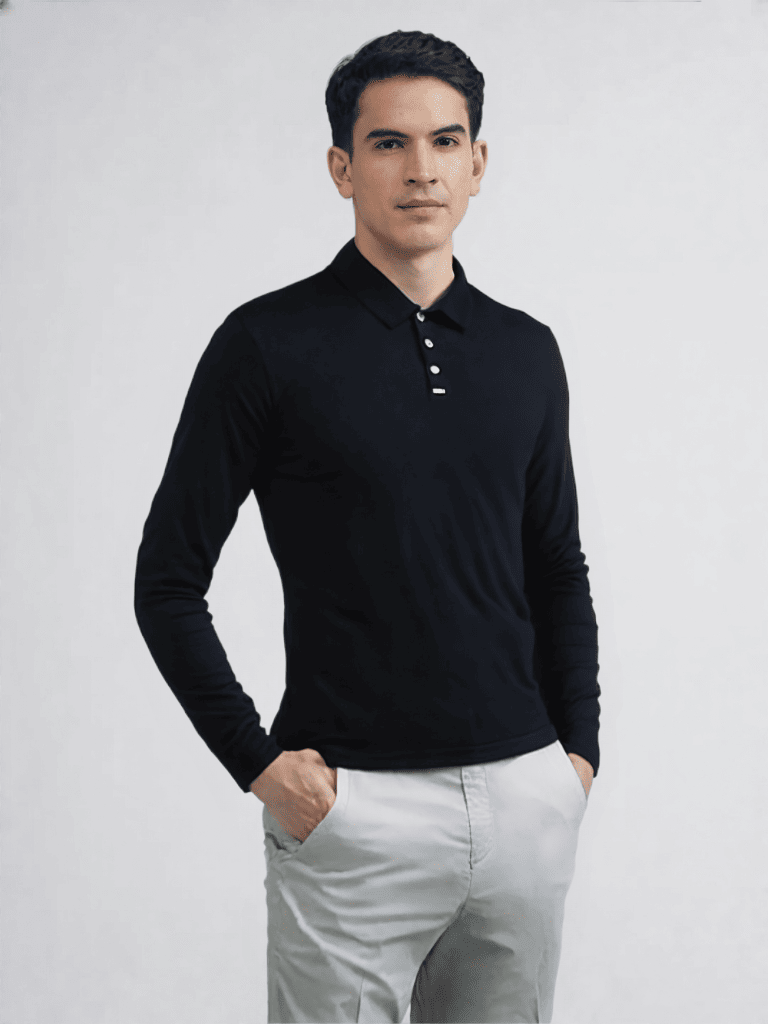 ALBION PREMIUM MENS WINTER CASUAL BLACK T-SHIRT