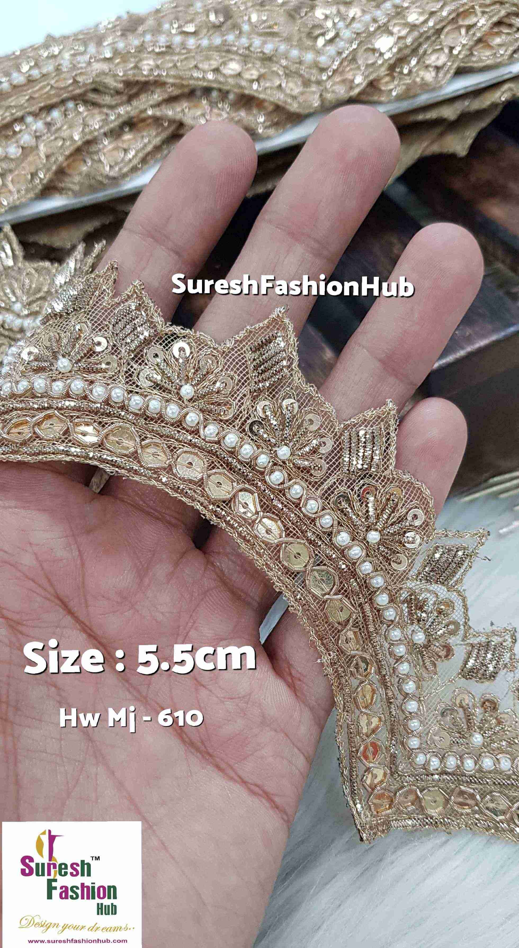 Elegant Machine-Made Scalloped Lace for Bridal Wear