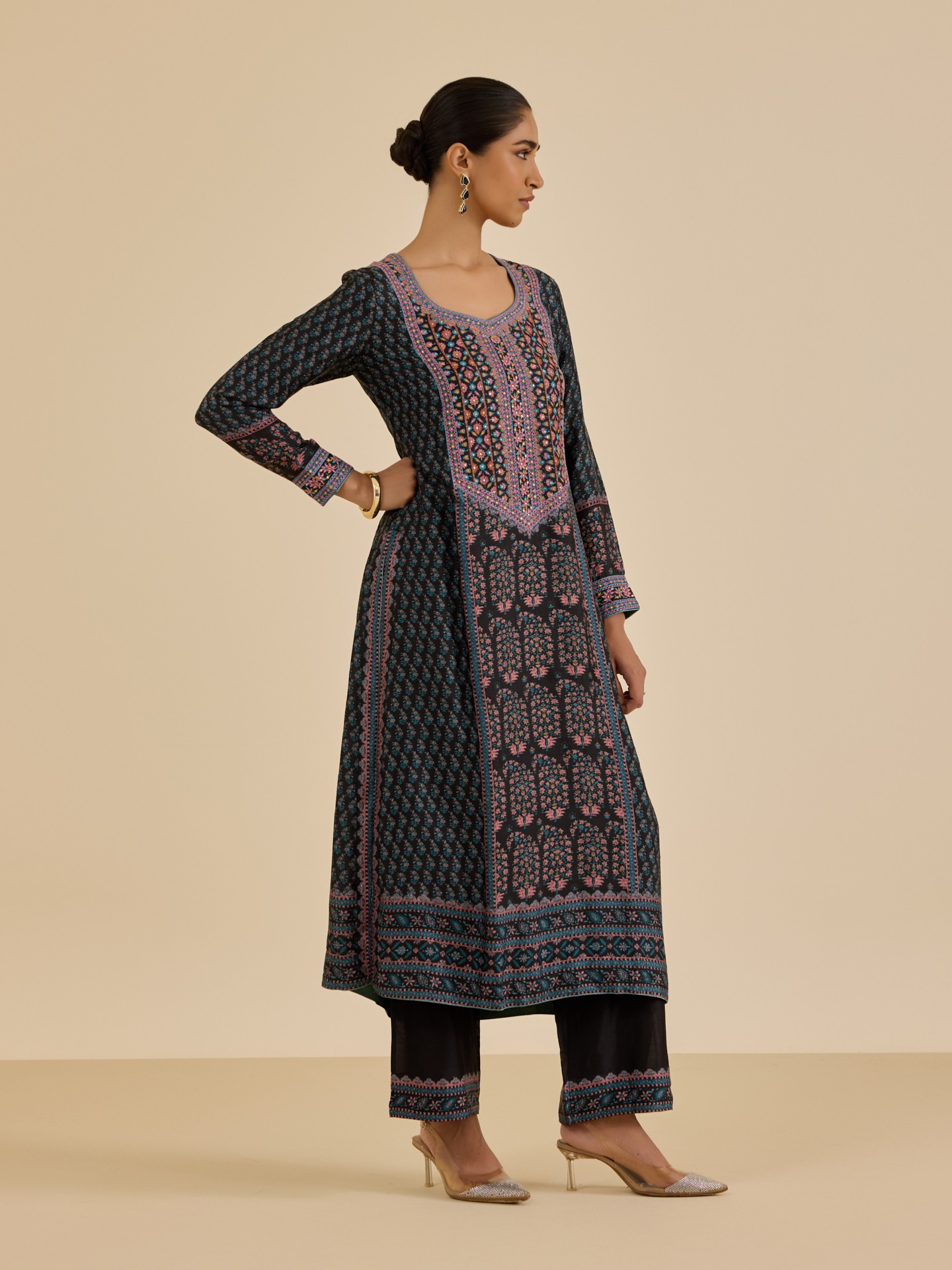 Black Turq Keya Suit Set