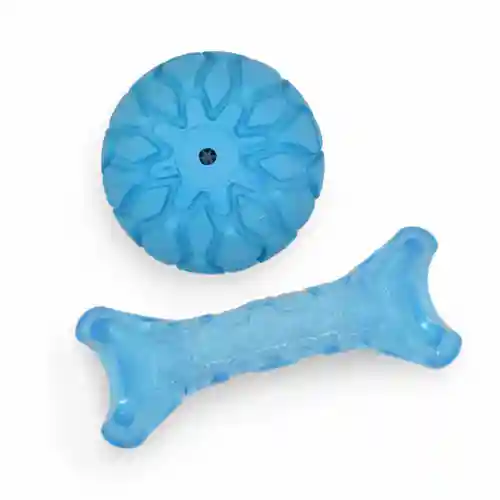 Barkbutler Fofos Milk Bone & Ball Durable Interactive Chew Toy for Dogs (Blue)