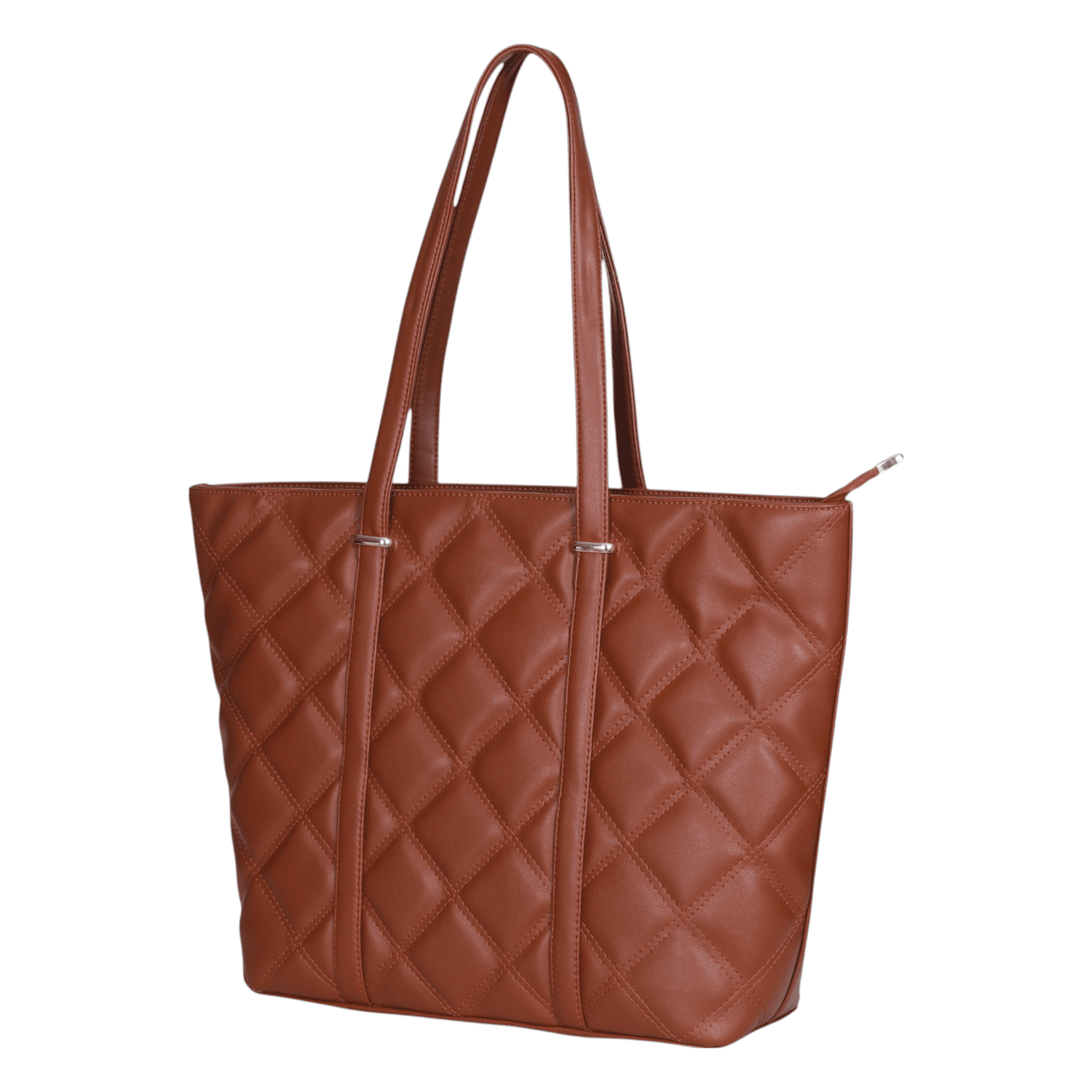 Ninaa Rossie Tan Coloured Quilted Tote Bag