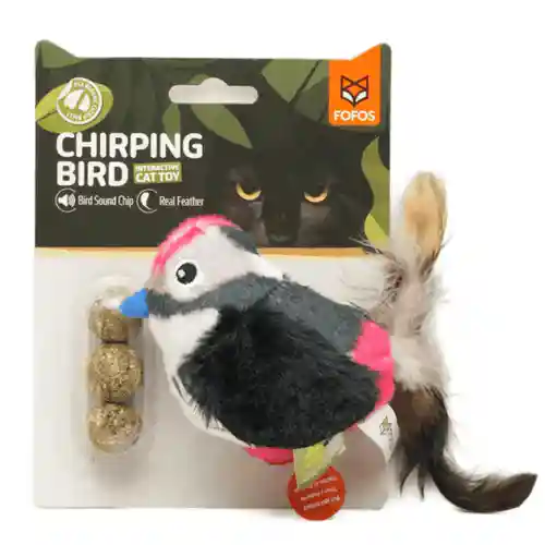 Barkbutler Fofos Black Bird with Catnip Balls Interactive Toy for Cats (Black)