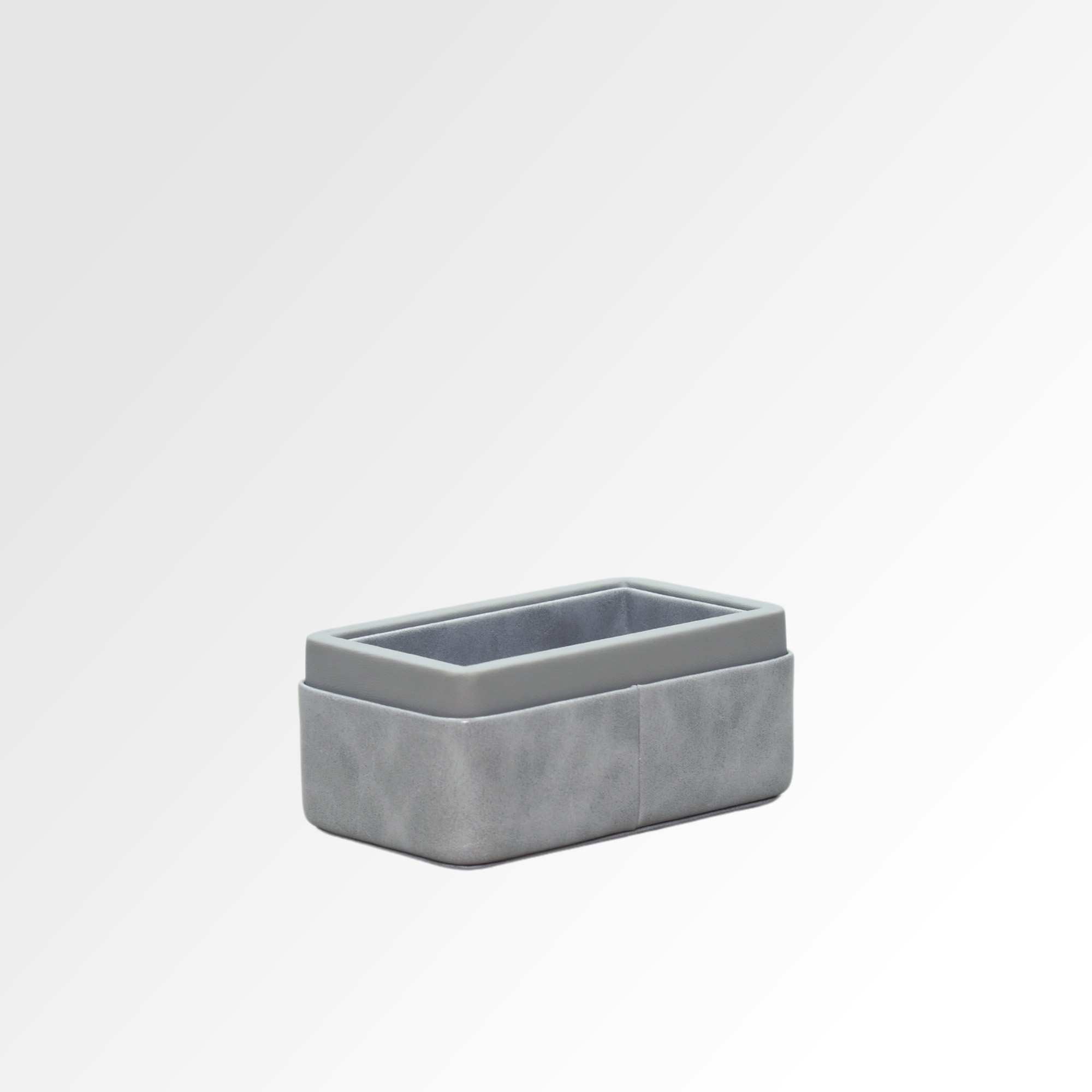 Visiting Card Holder for Desk | Faux Leather | Rectangular | Moderno | Grey